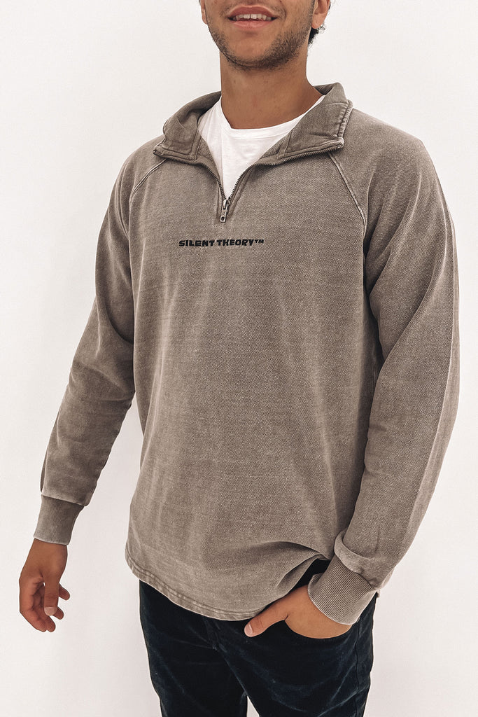 In A State Of Relaxation Quarter Zip Polar Fleece - Grey Marle