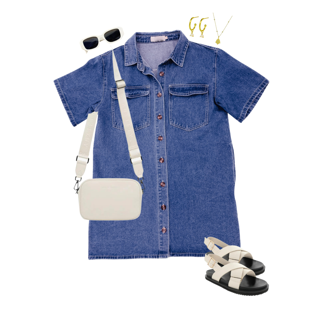 Introducing our Georgie Denim Mini Dress!