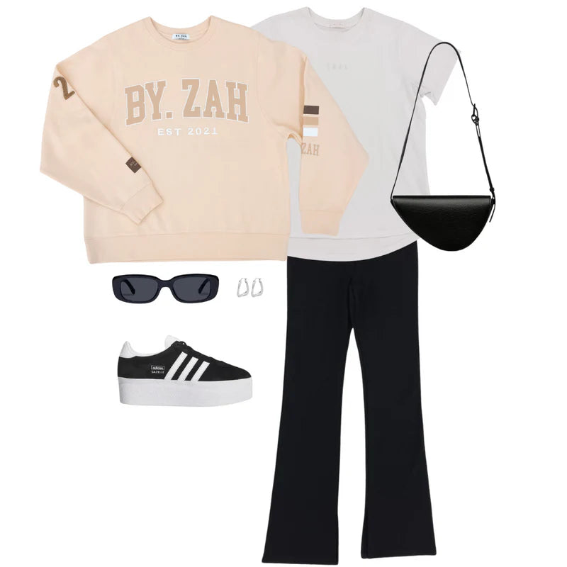 Sports Luxe Look - The Kendall Oversized Logo Crew