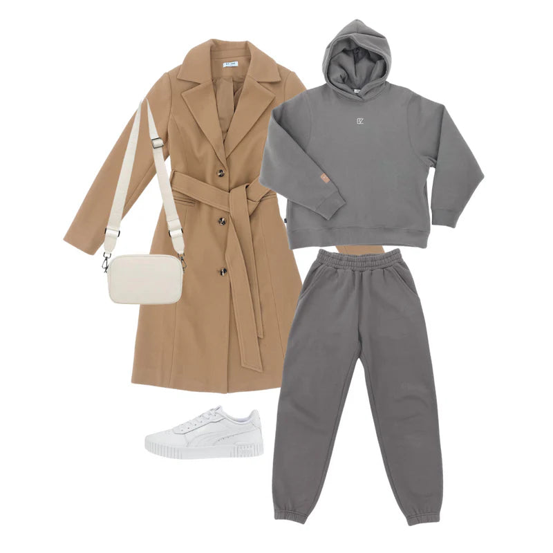 Aspen Trench Coat Tan - Elevated Basics Look