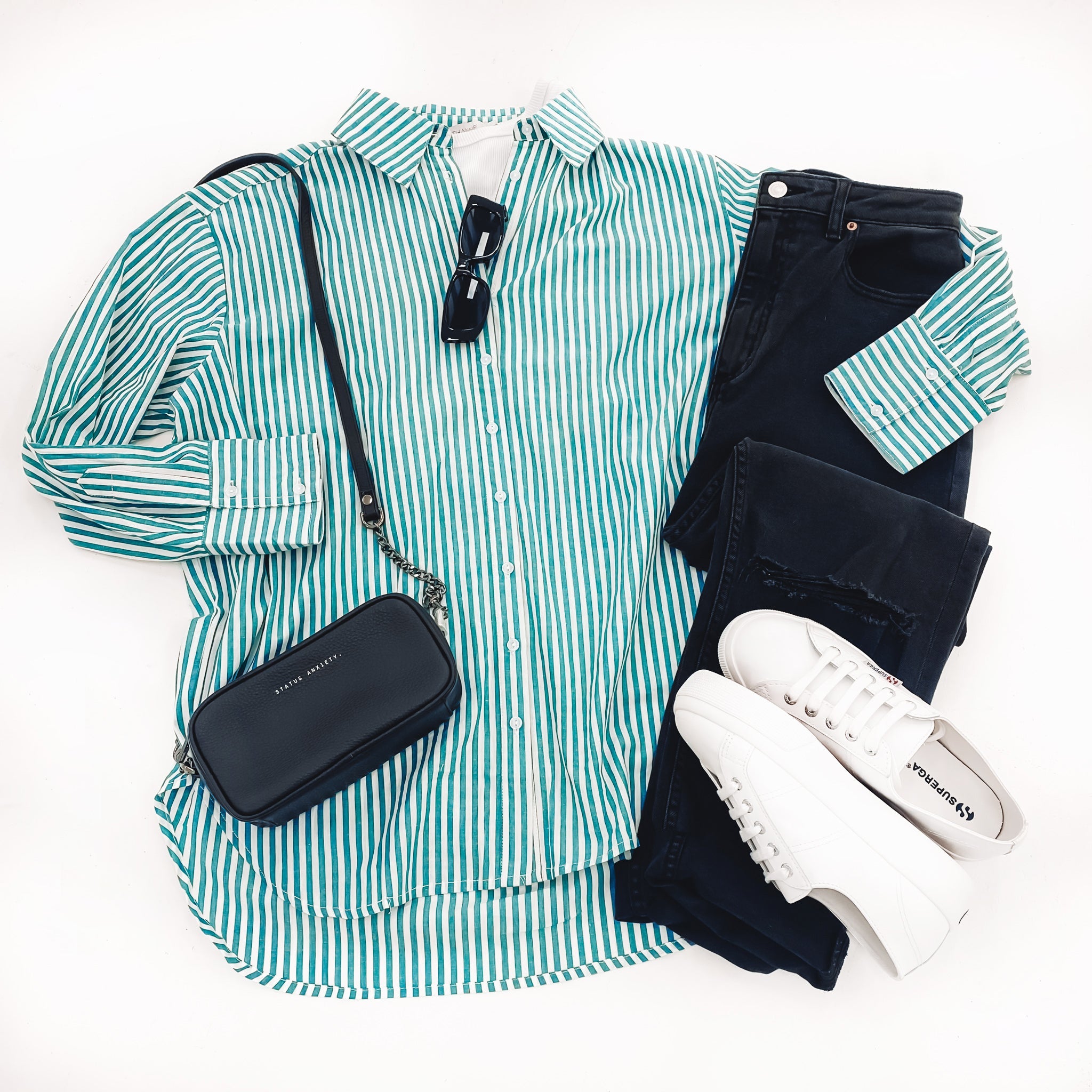 #308 Edyn Shirt Green Stripe