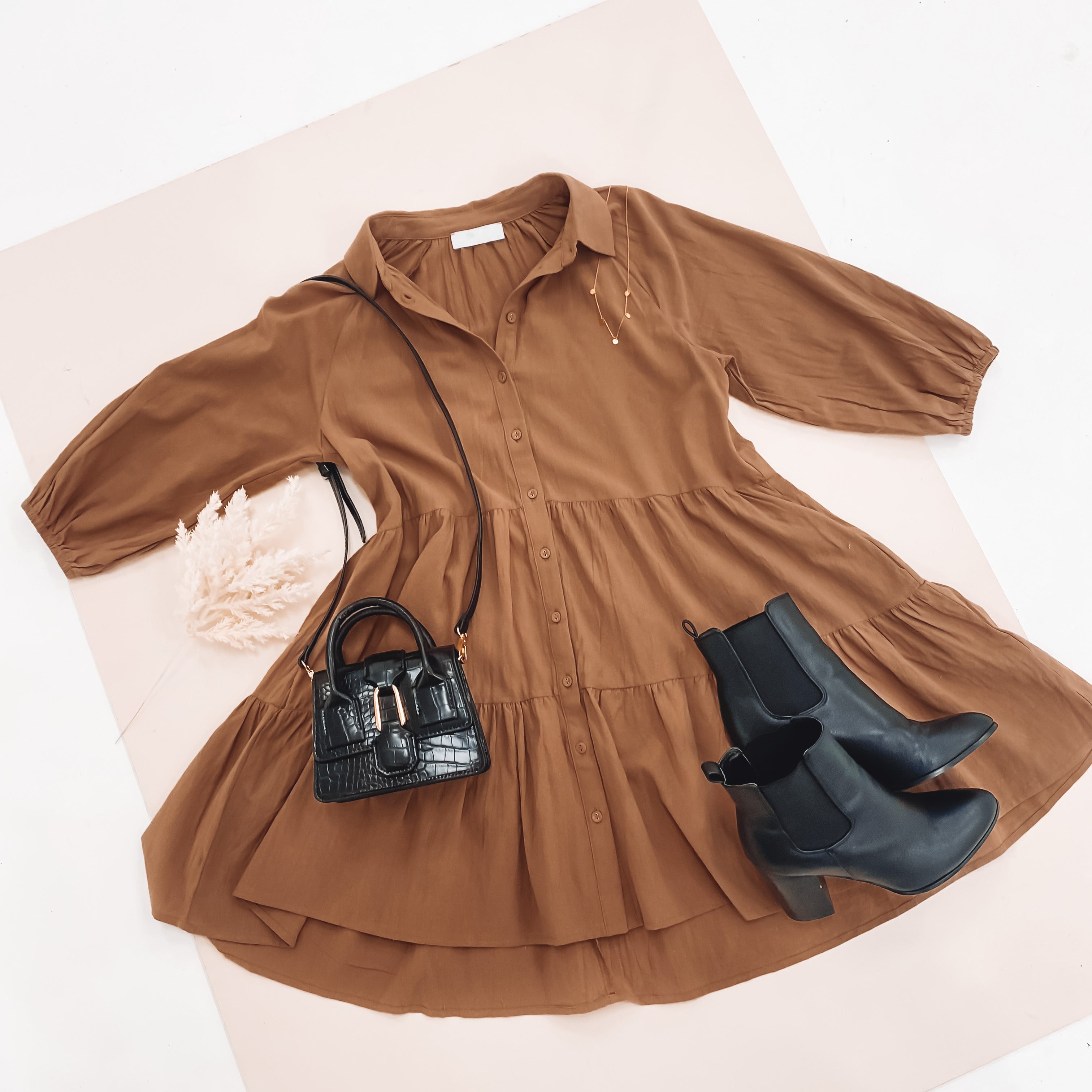 The Jared Mini Dress Mocha