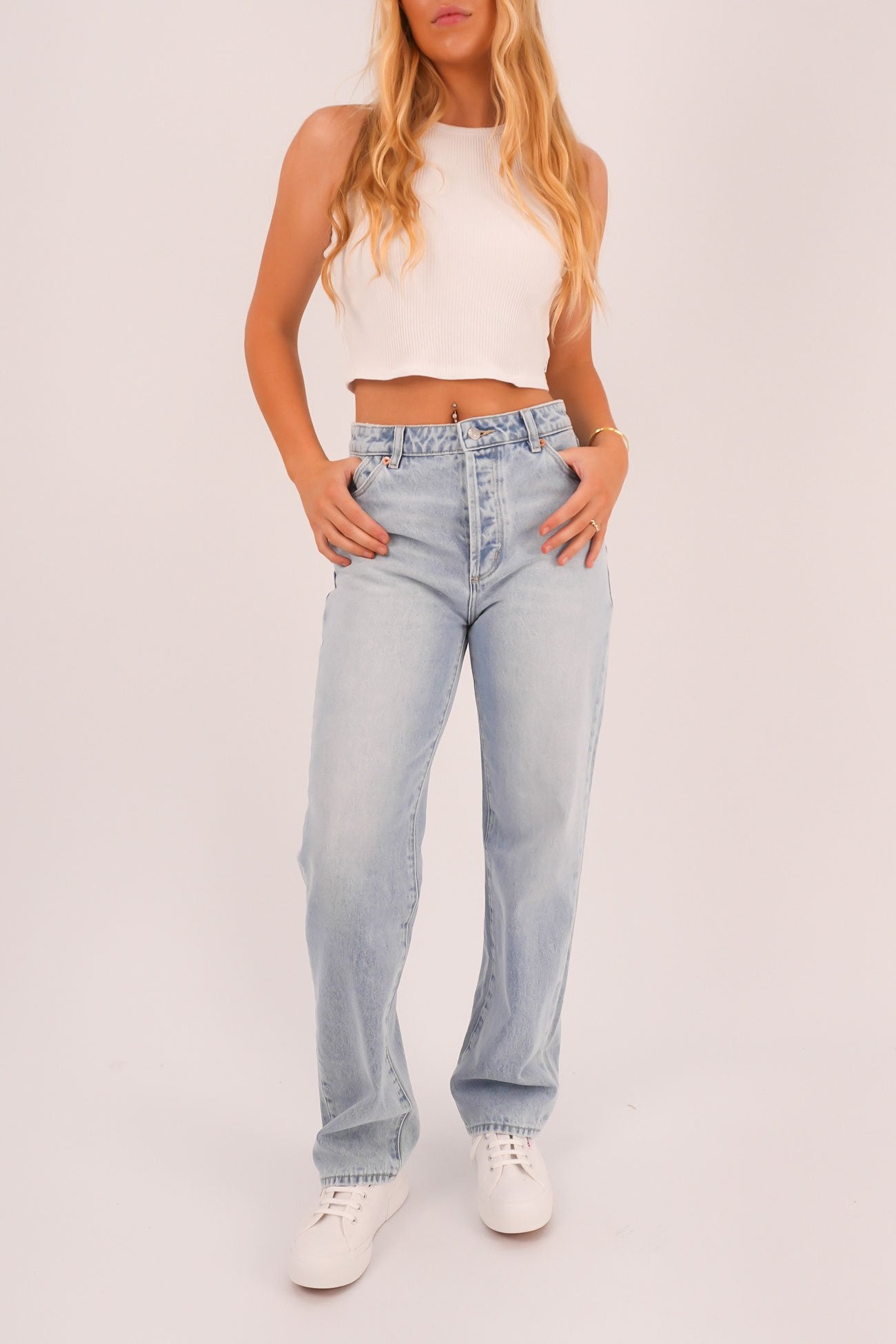 90s Relaxed Jean Long Beach Worn