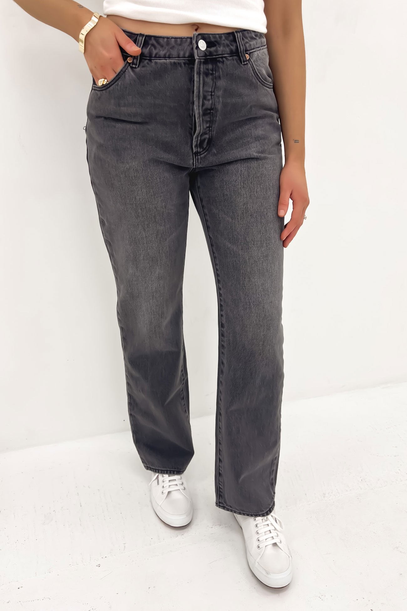 90s Relaxed Jean Worn Black