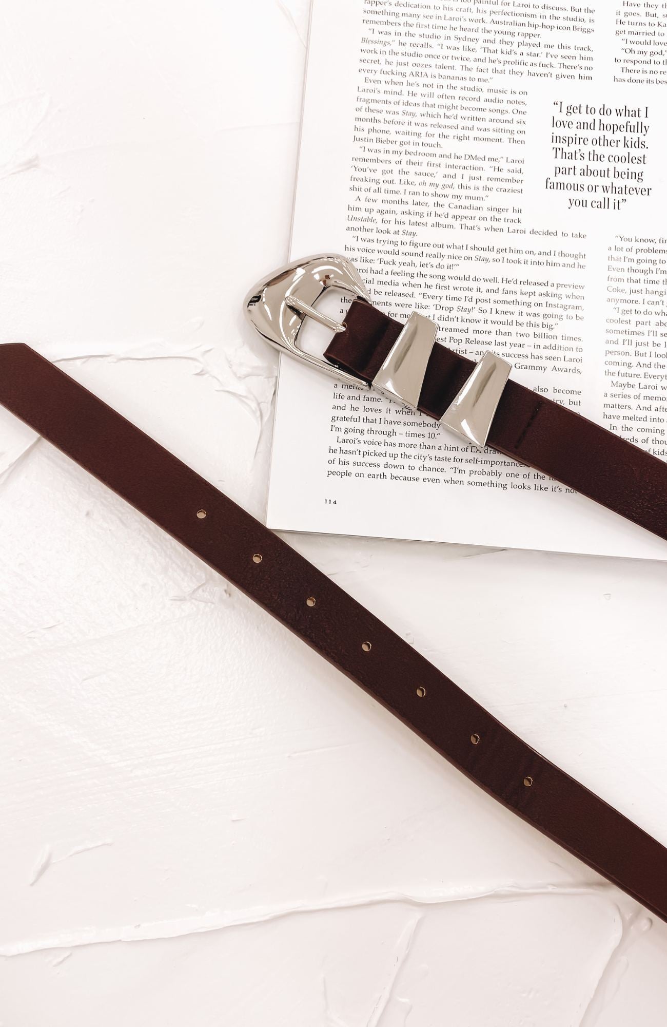 Haylee Belt Brown Silver