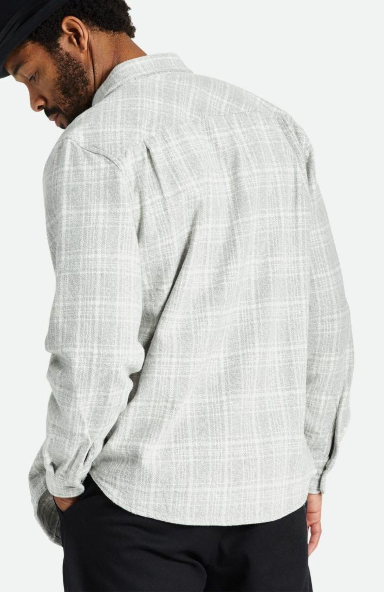 Bowery Heavy Weight Long Sleeve Flannel Heather Grey Off White