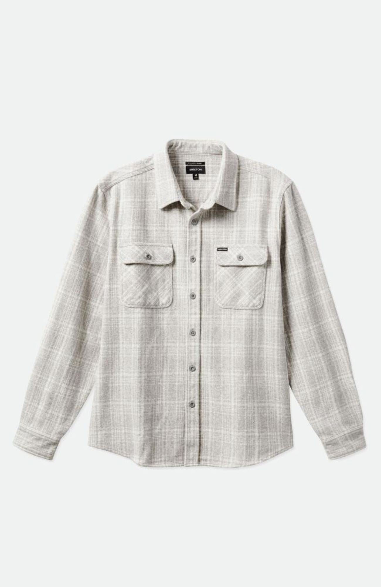 Bowery Heavy Weight Long Sleeve Flannel Heather Grey Off White