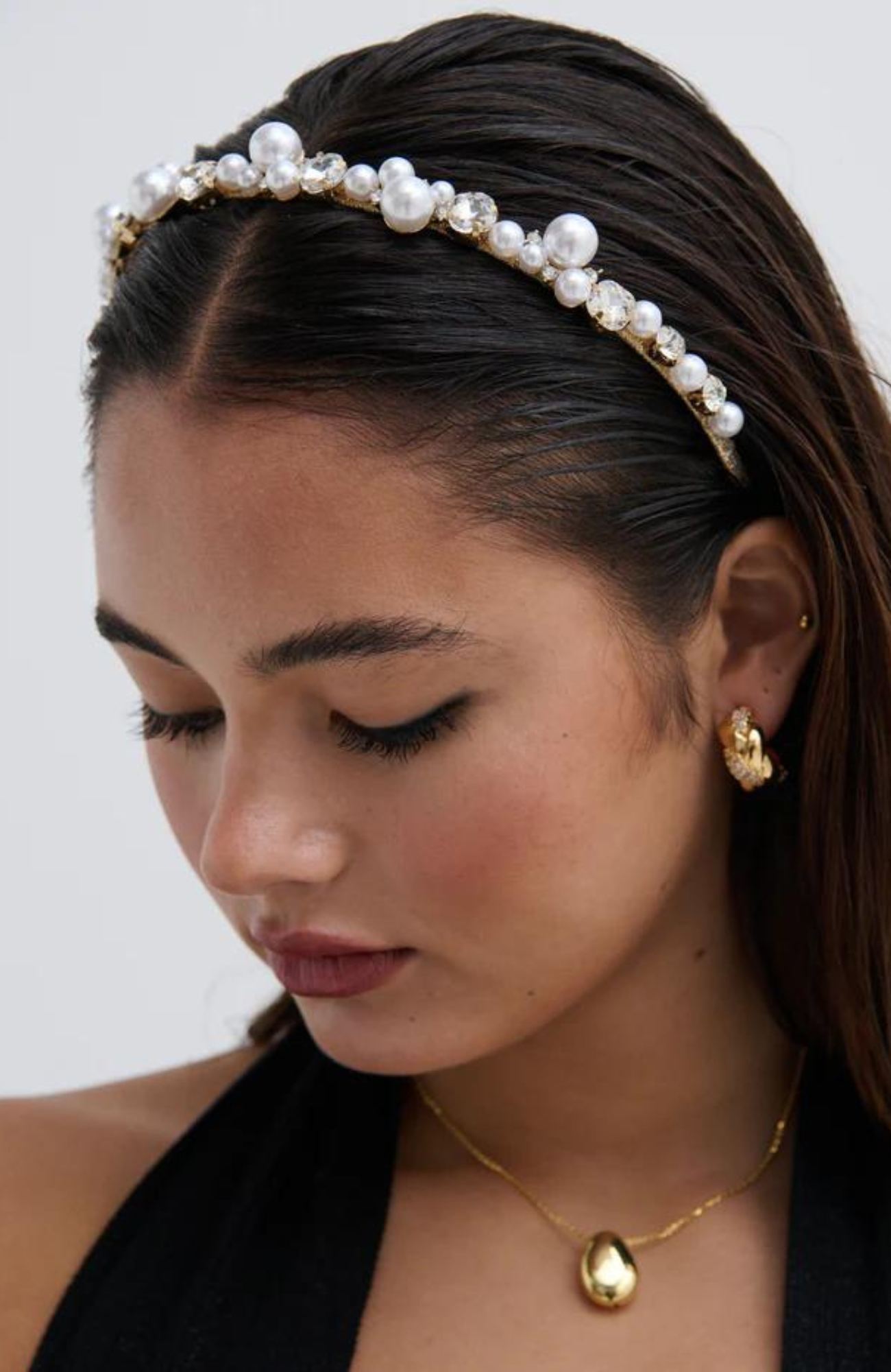 Naomi Pearl Headband Gold