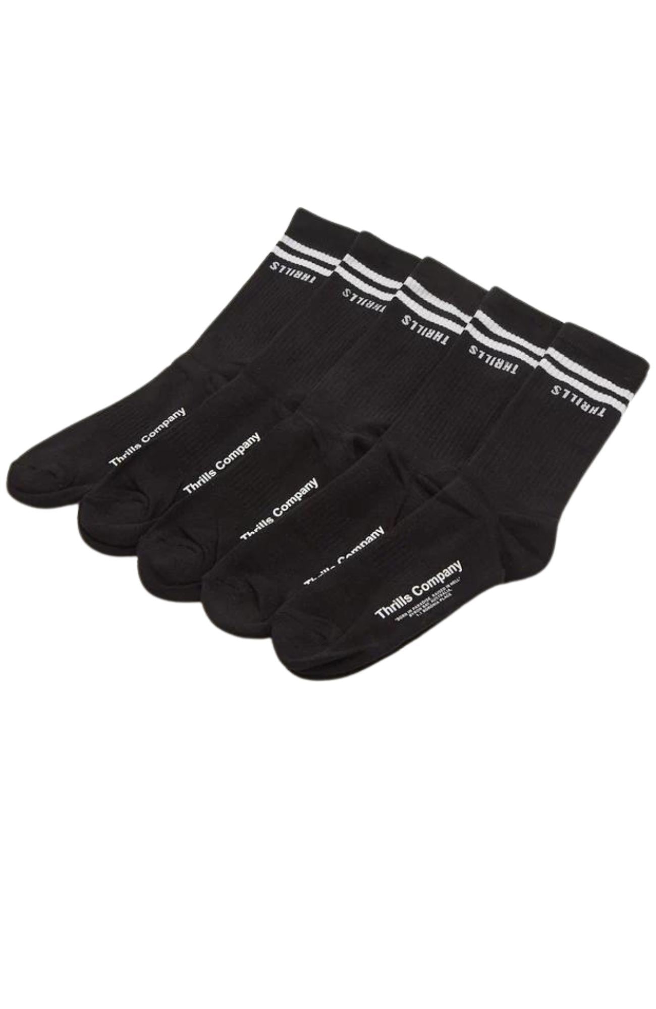 Minimal Thrills 5 Pack Sock Black