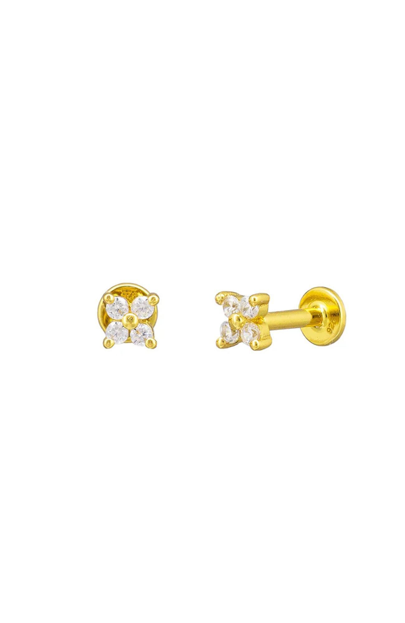 Diya Cartilage Earrings Sterling Silver Gold