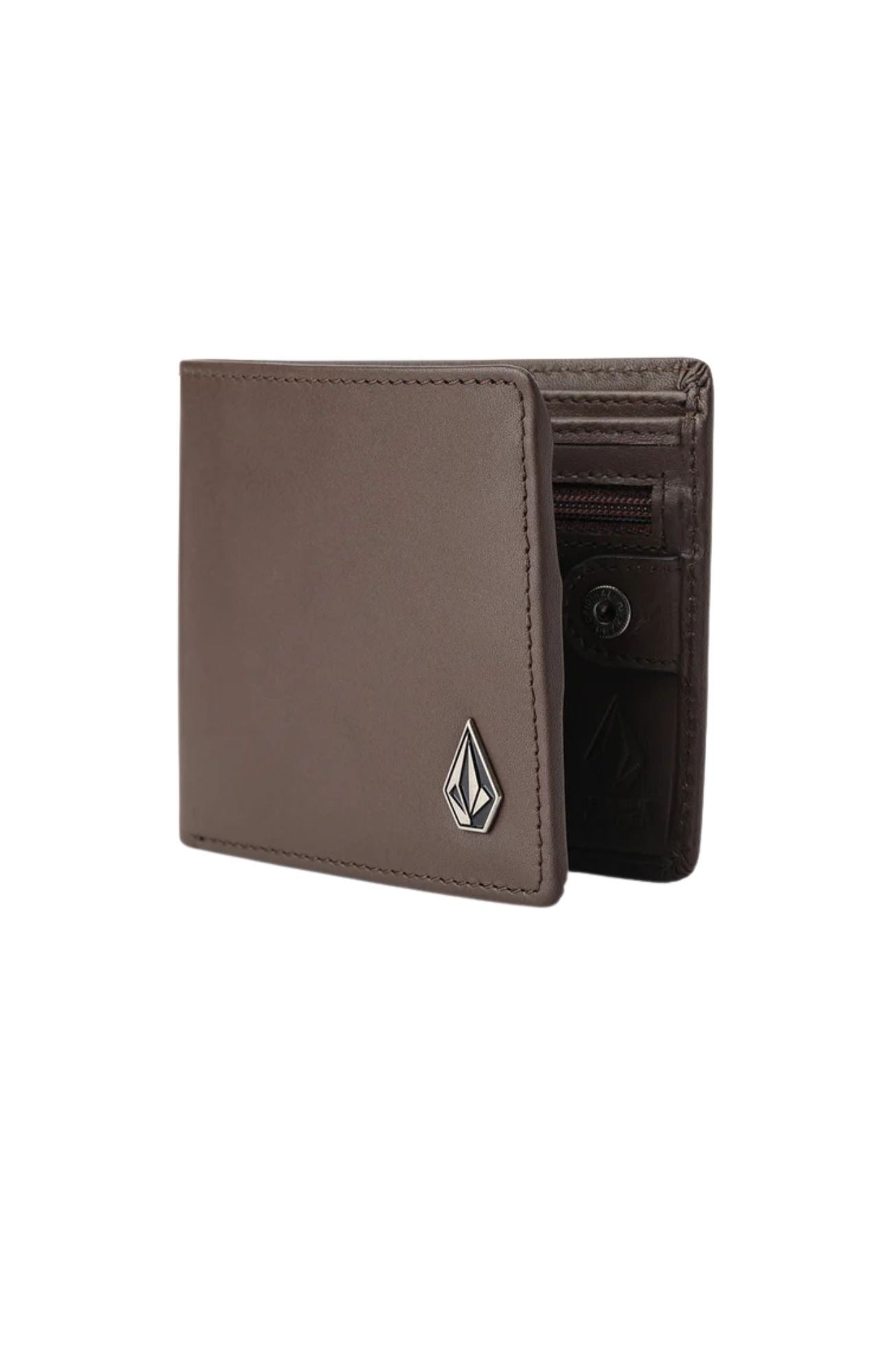 Single Stone Leather Wallet Dark Brown