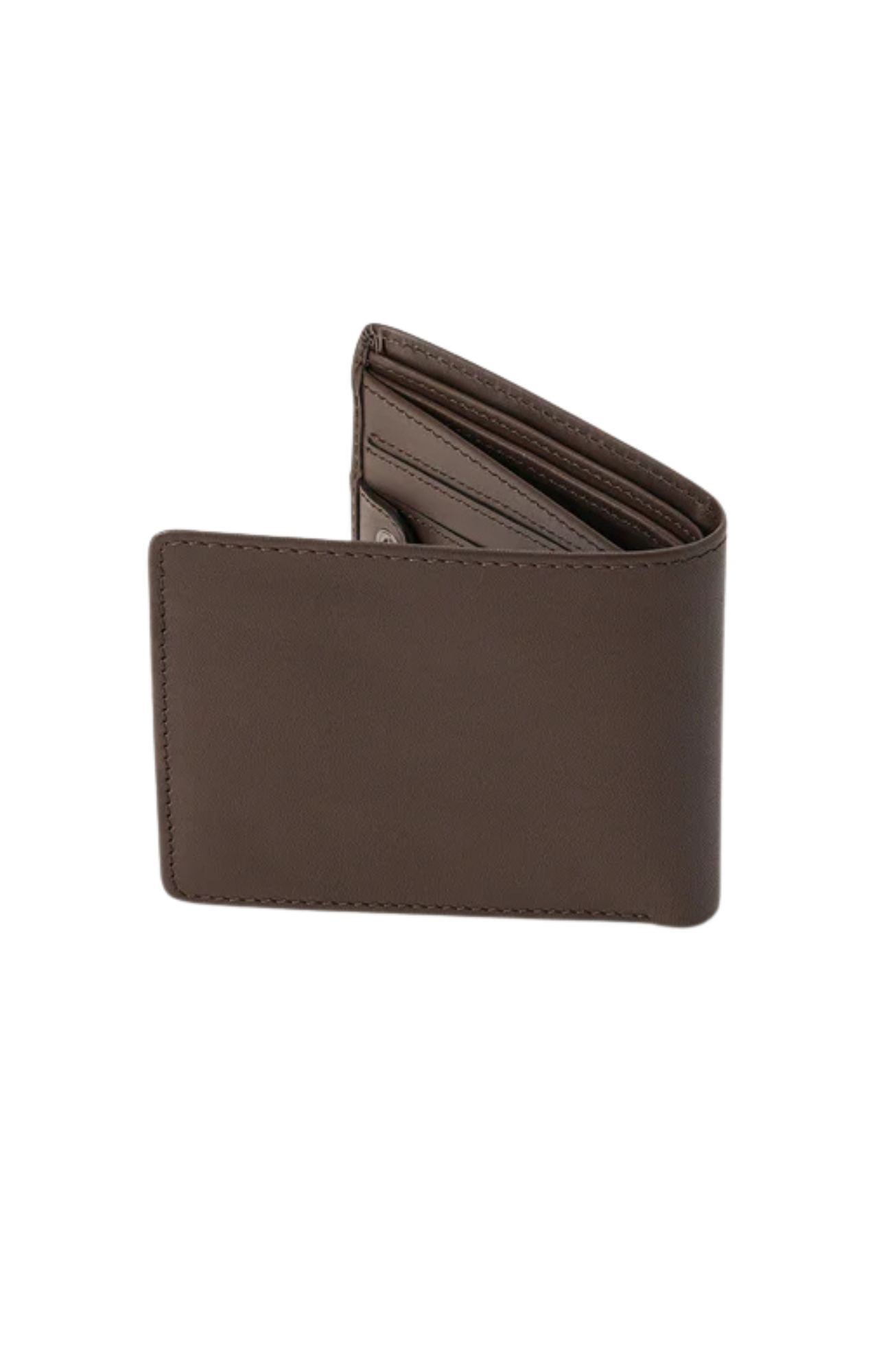 Single Stone Leather Wallet Dark Brown