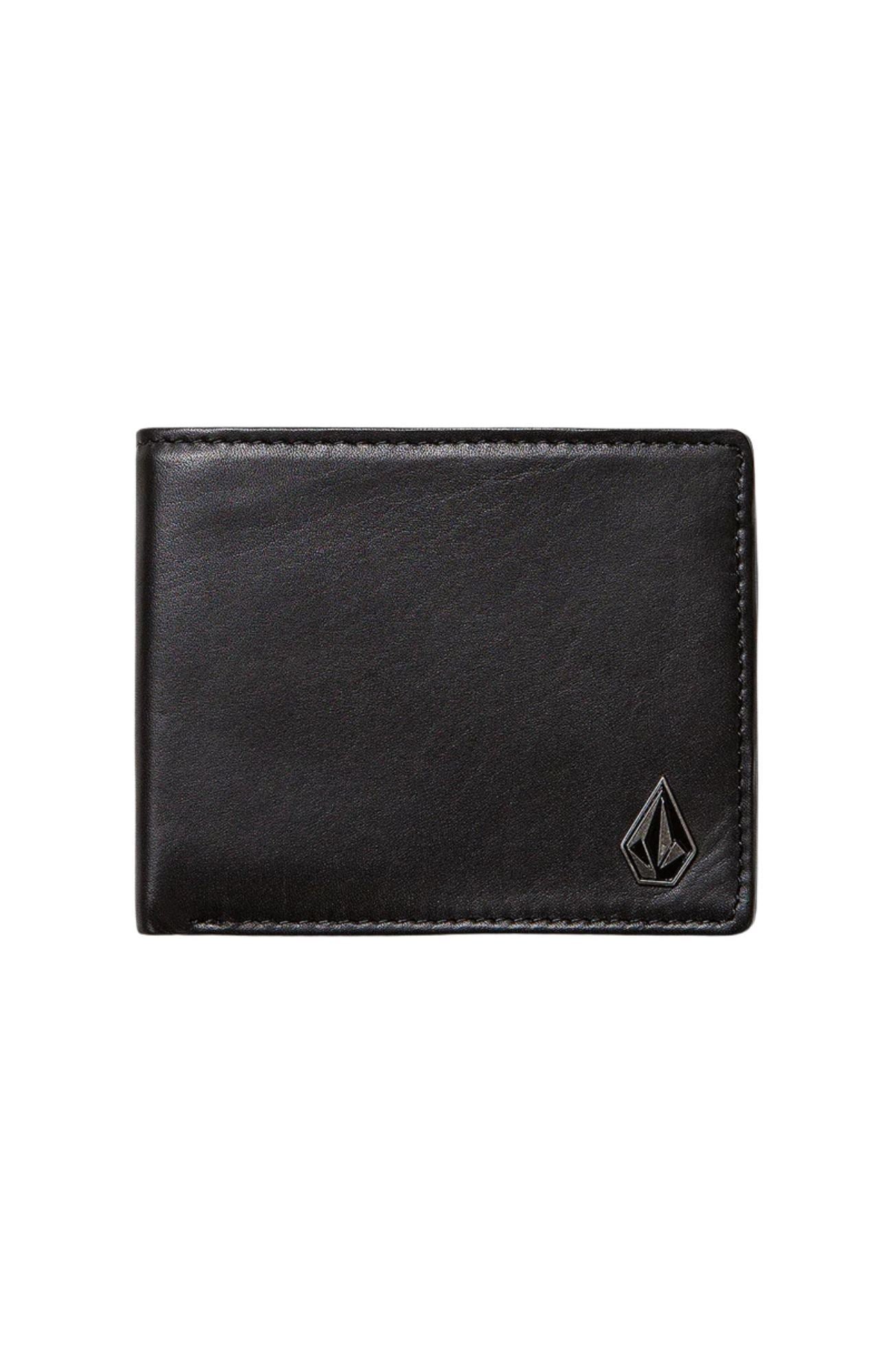 Single Stone Leather Wallet Black