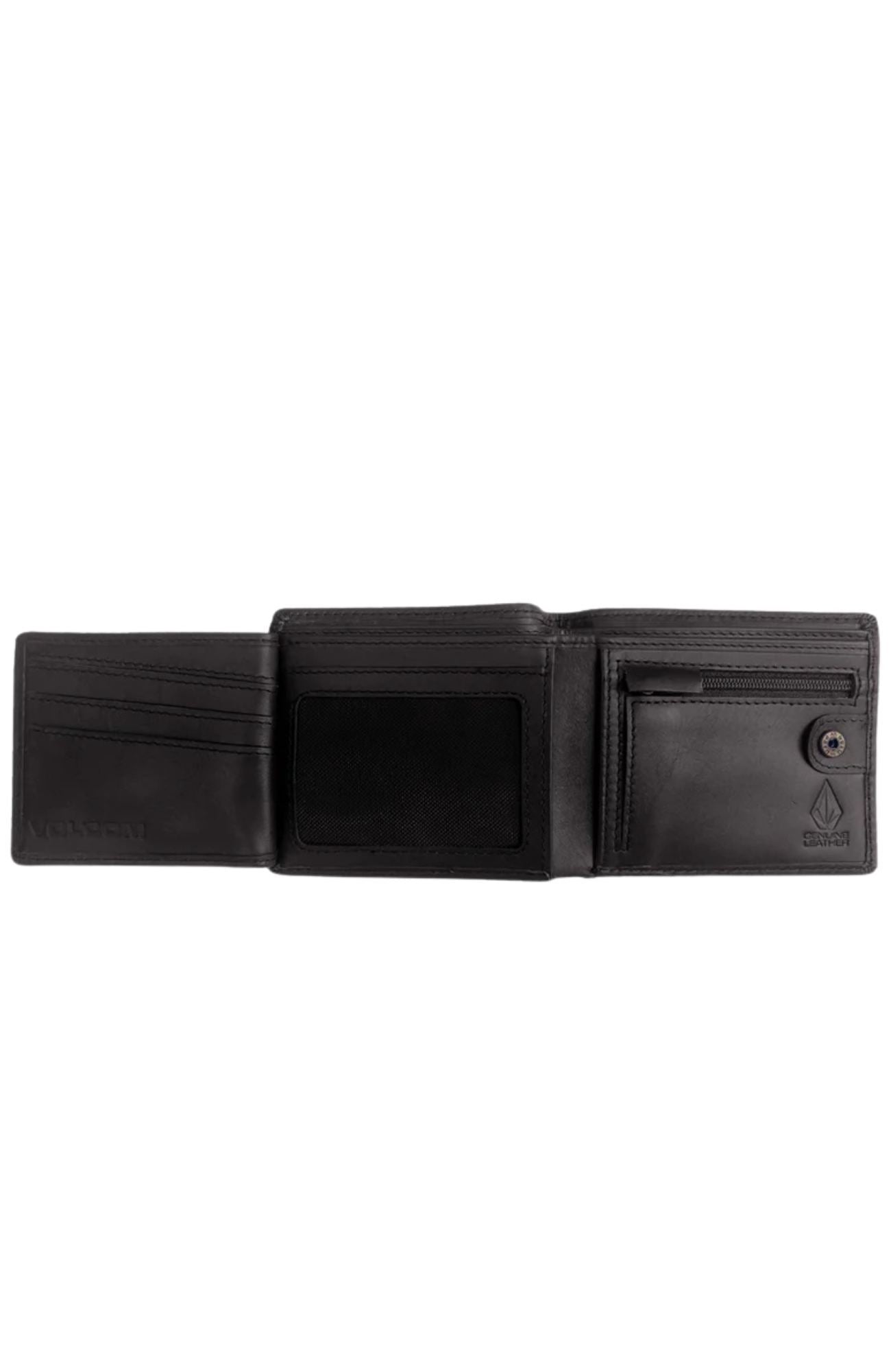 Single Stone Leather Wallet Black