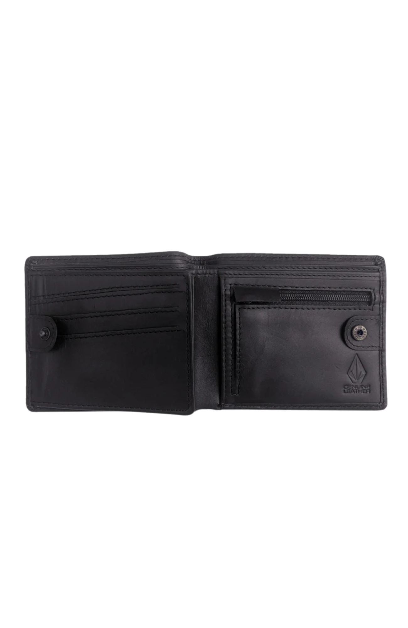 Single Stone Leather Wallet Black