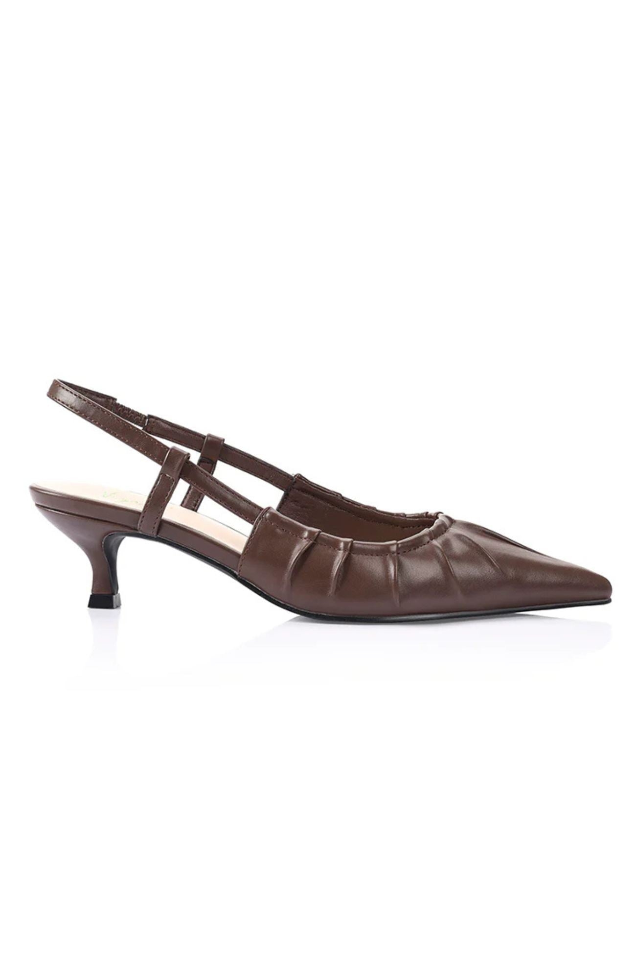 Lucius Slingback Kitten Heels Chocolate