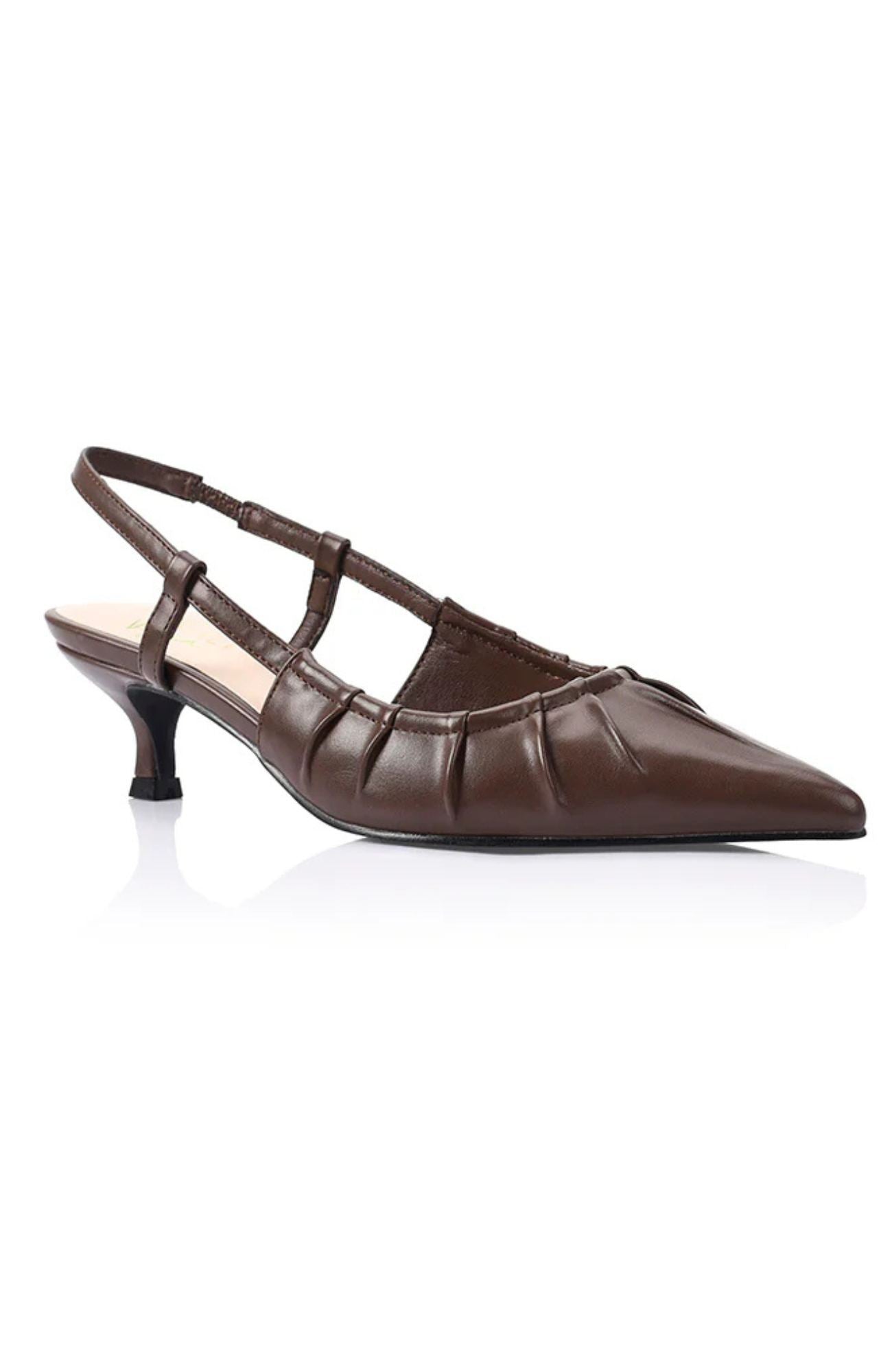 Lucius Slingback Kitten Heels Chocolate