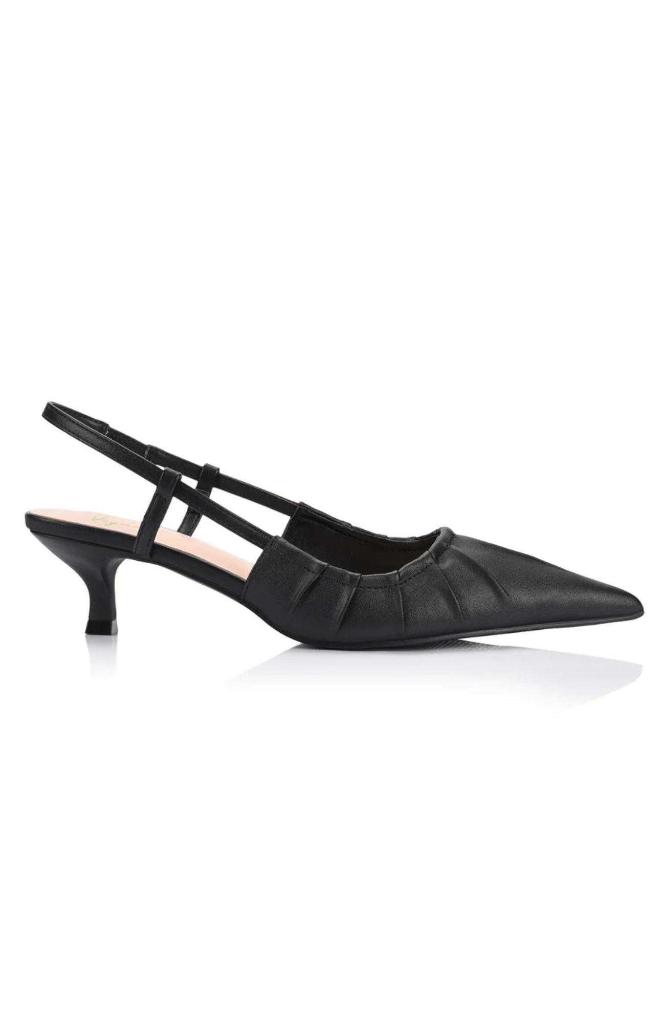 Lucius Slingback Kitten Heels Black