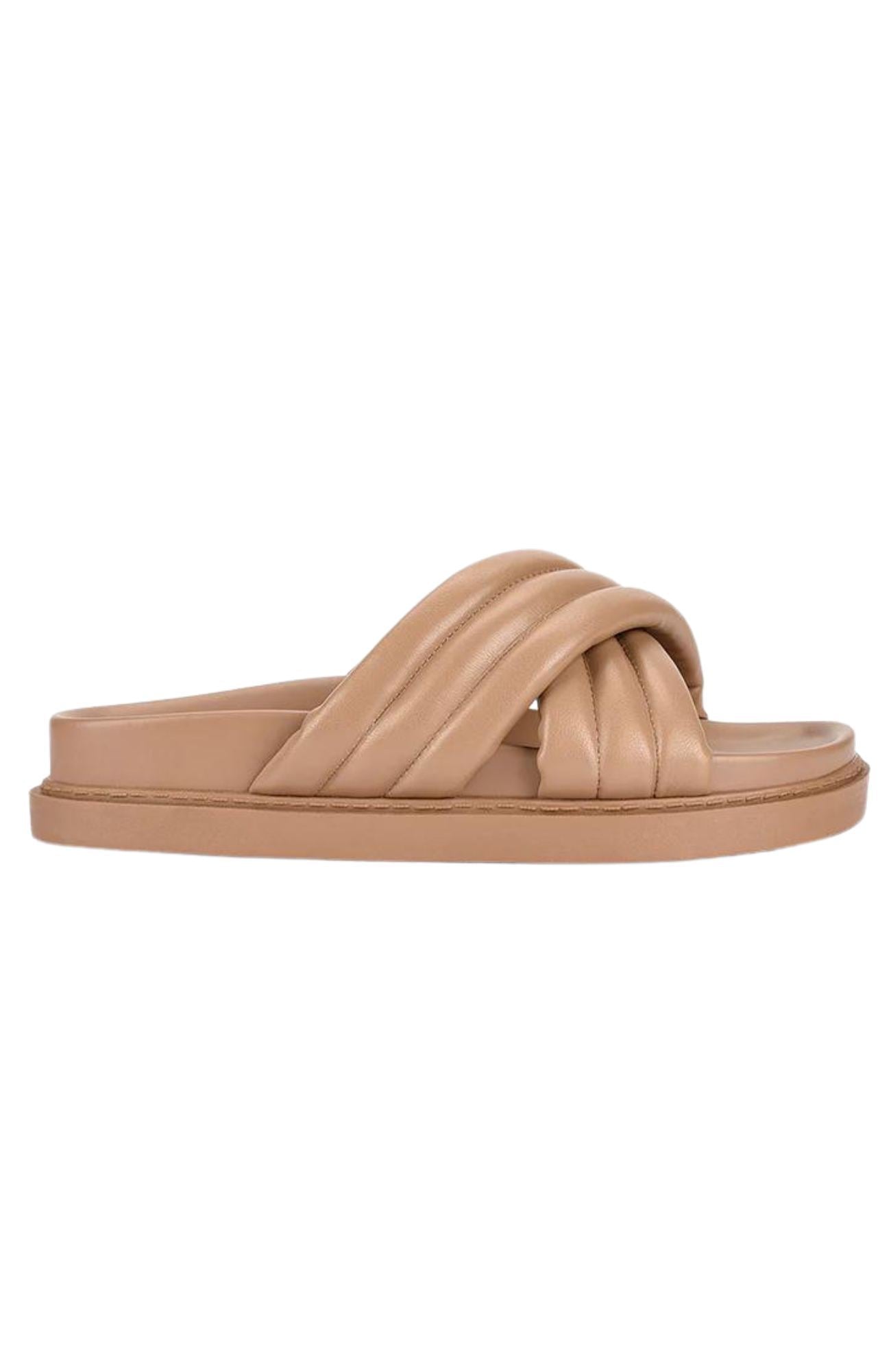 Britney Footbed Slide Dark Camel