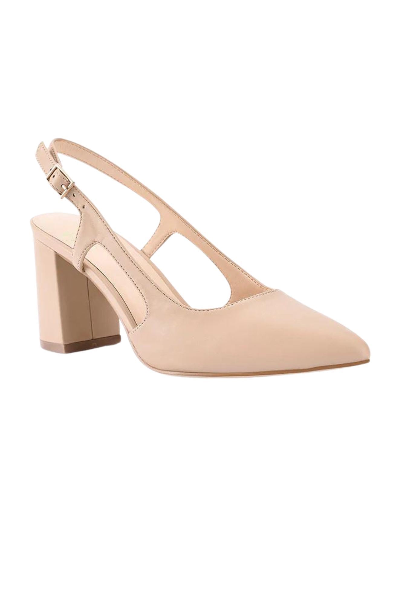 Enrique Sling Back Block Heel Nude