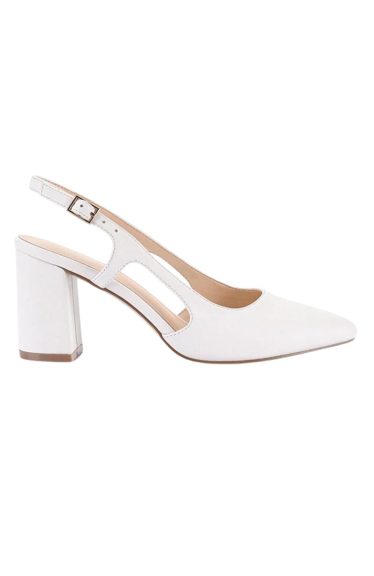 Enrique Sling Back Block Heel White