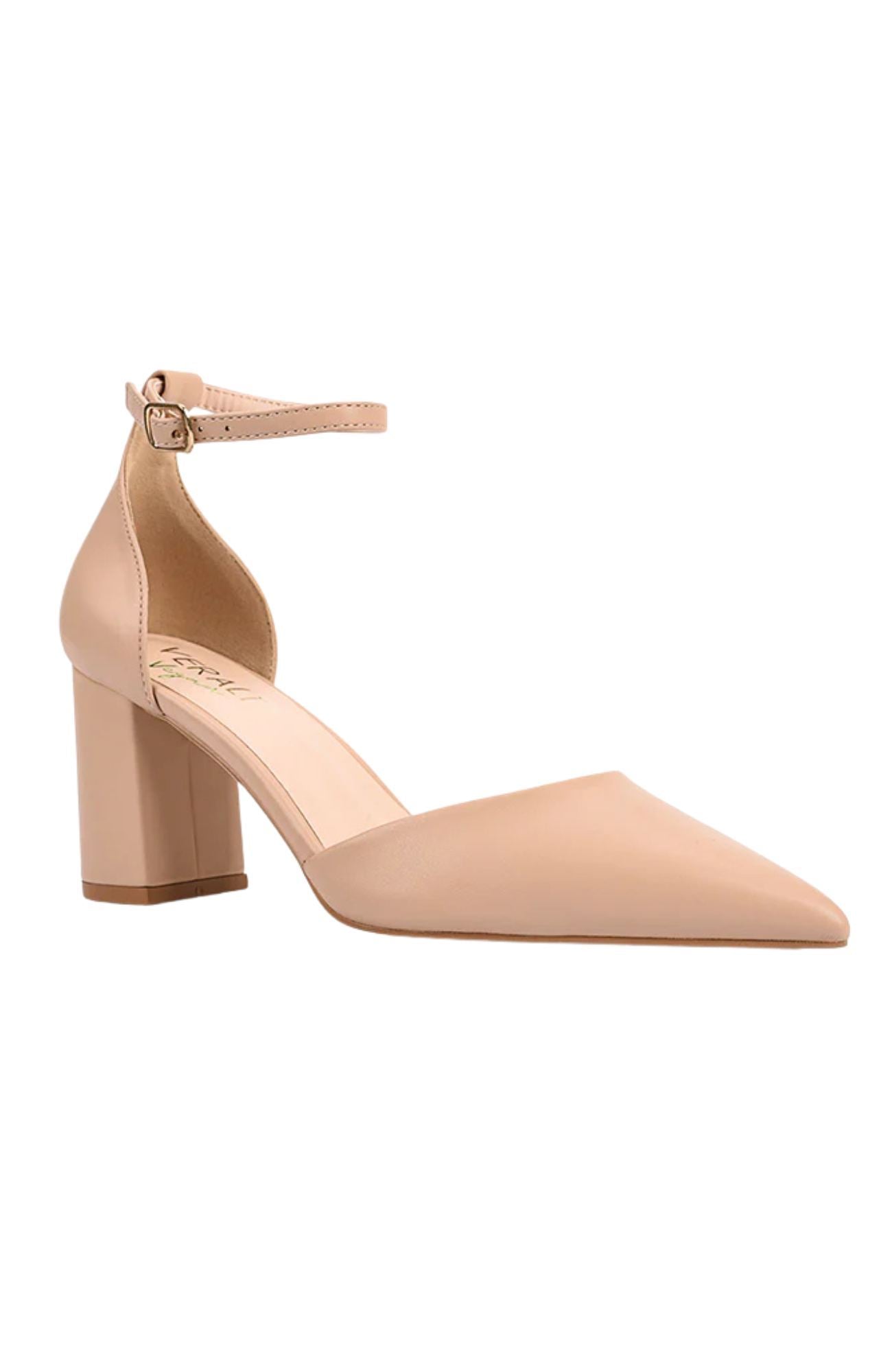 Eli Closed Toe Block Heels Nude