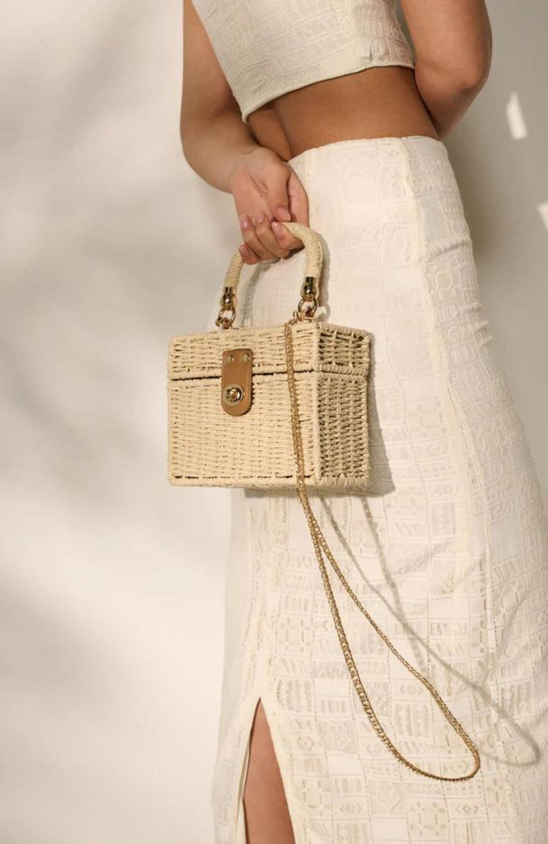 Laynie Rattan Bag Beige