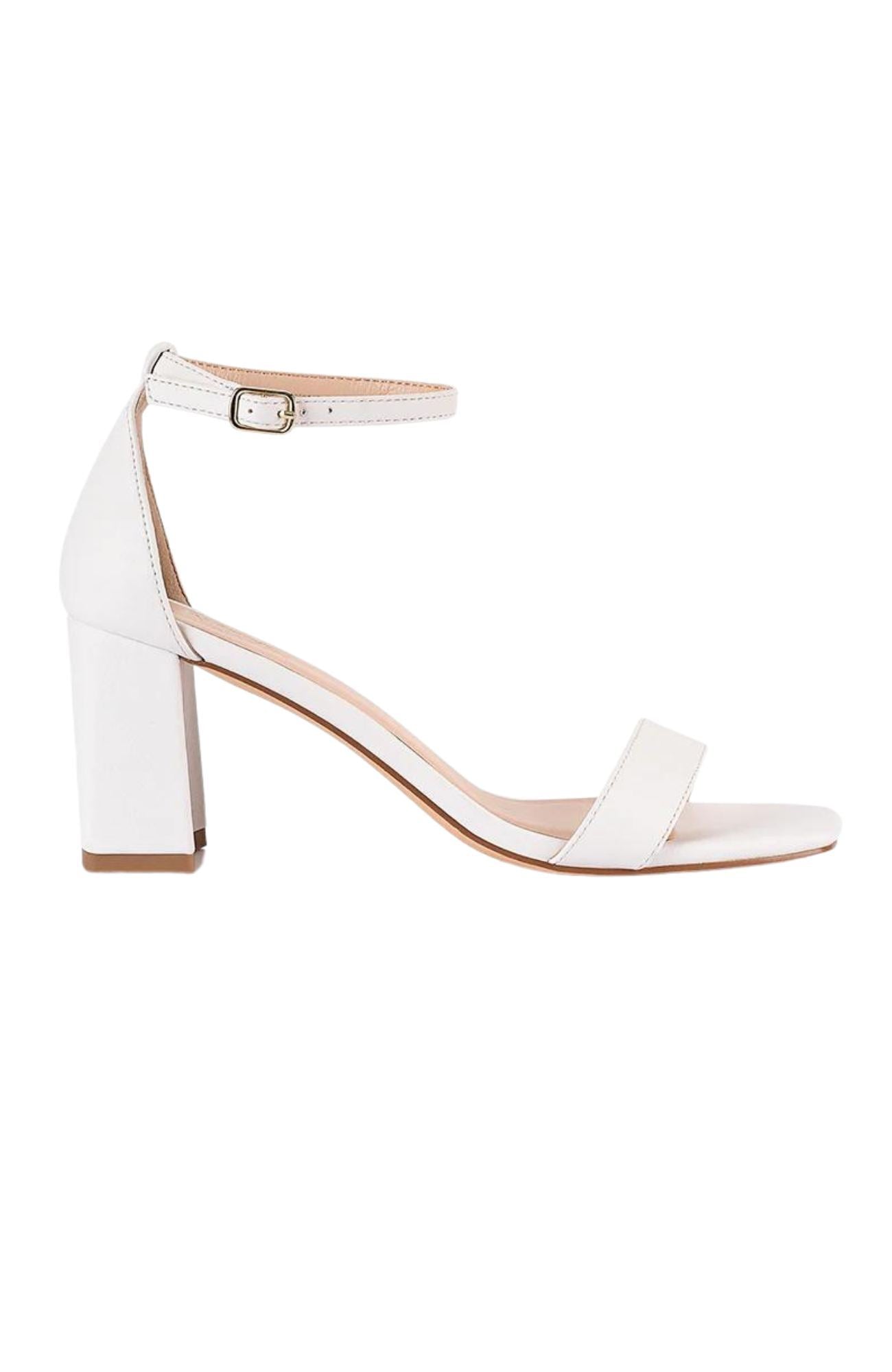 Neeka Block Heel Sandal White