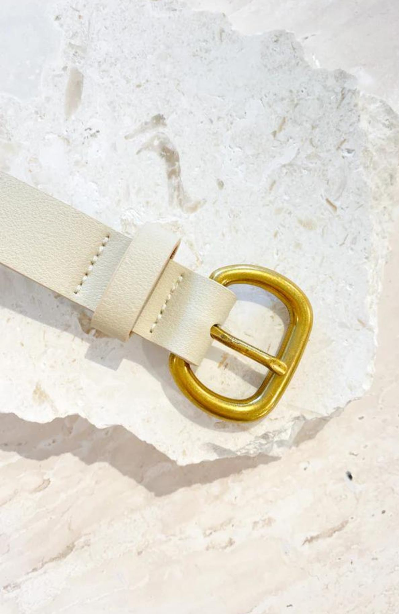 Hudson Belt Beige Gold