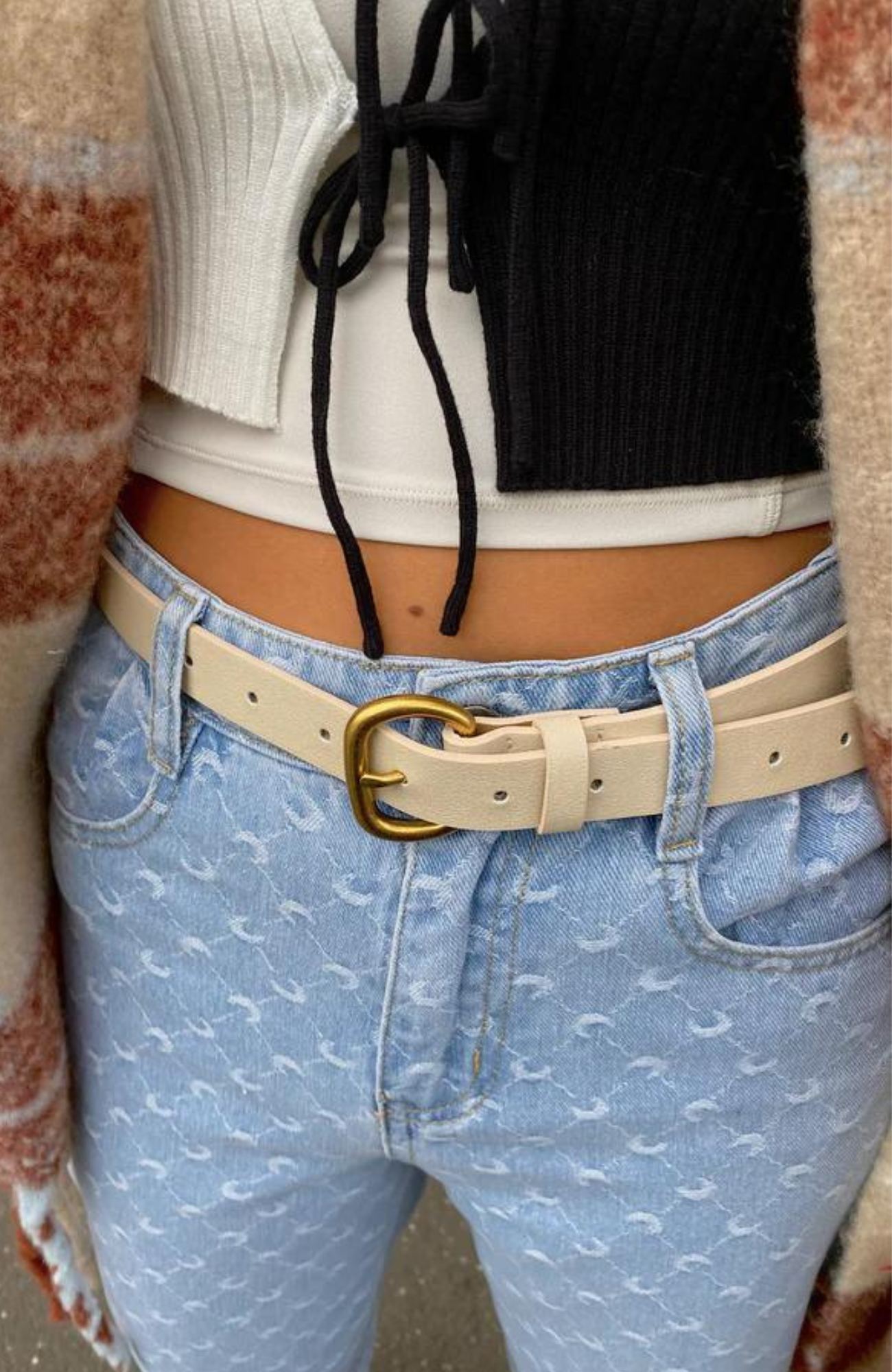 Hudson Belt Beige Gold