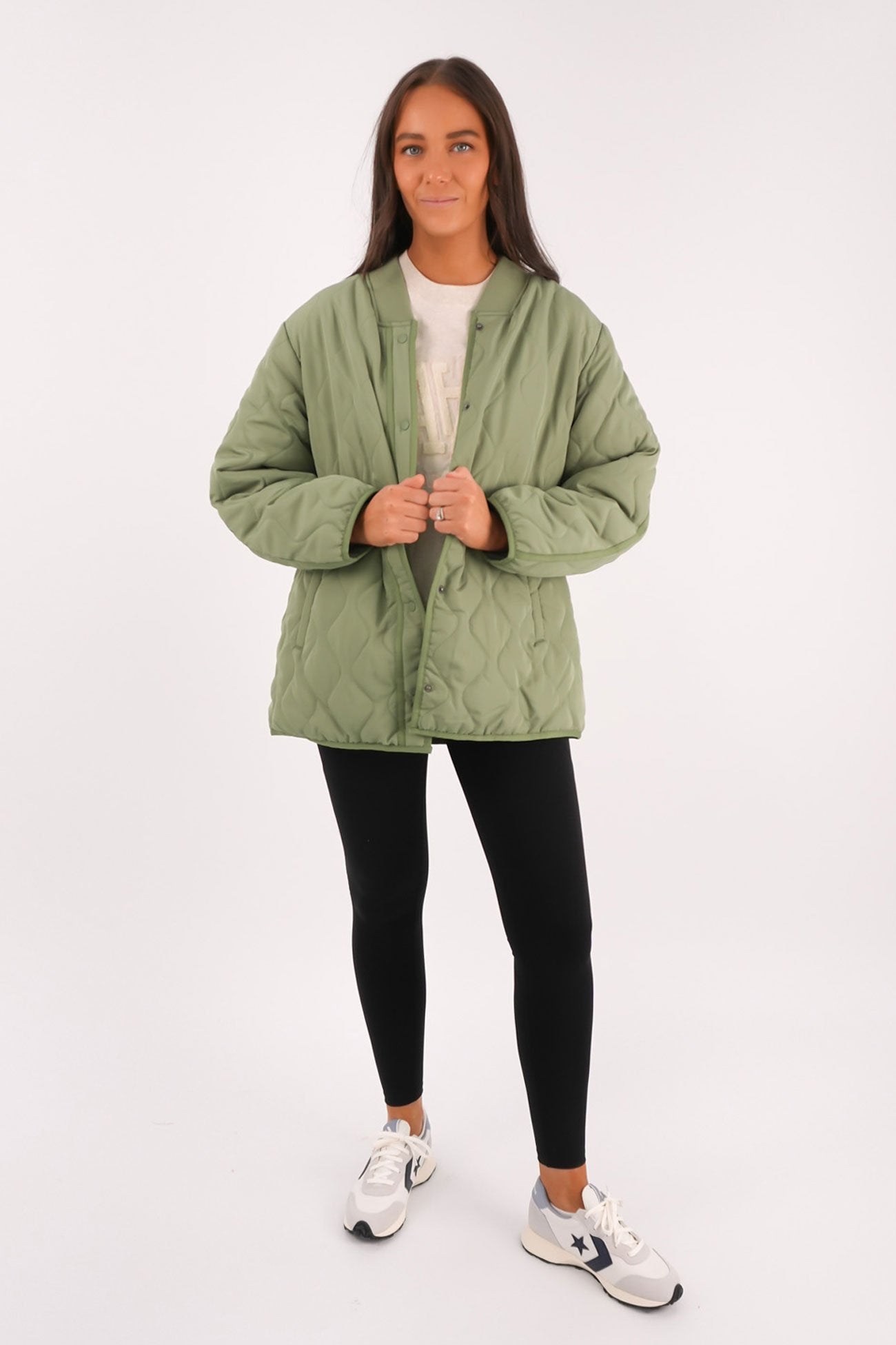 Active Quilted Jacket Khaki