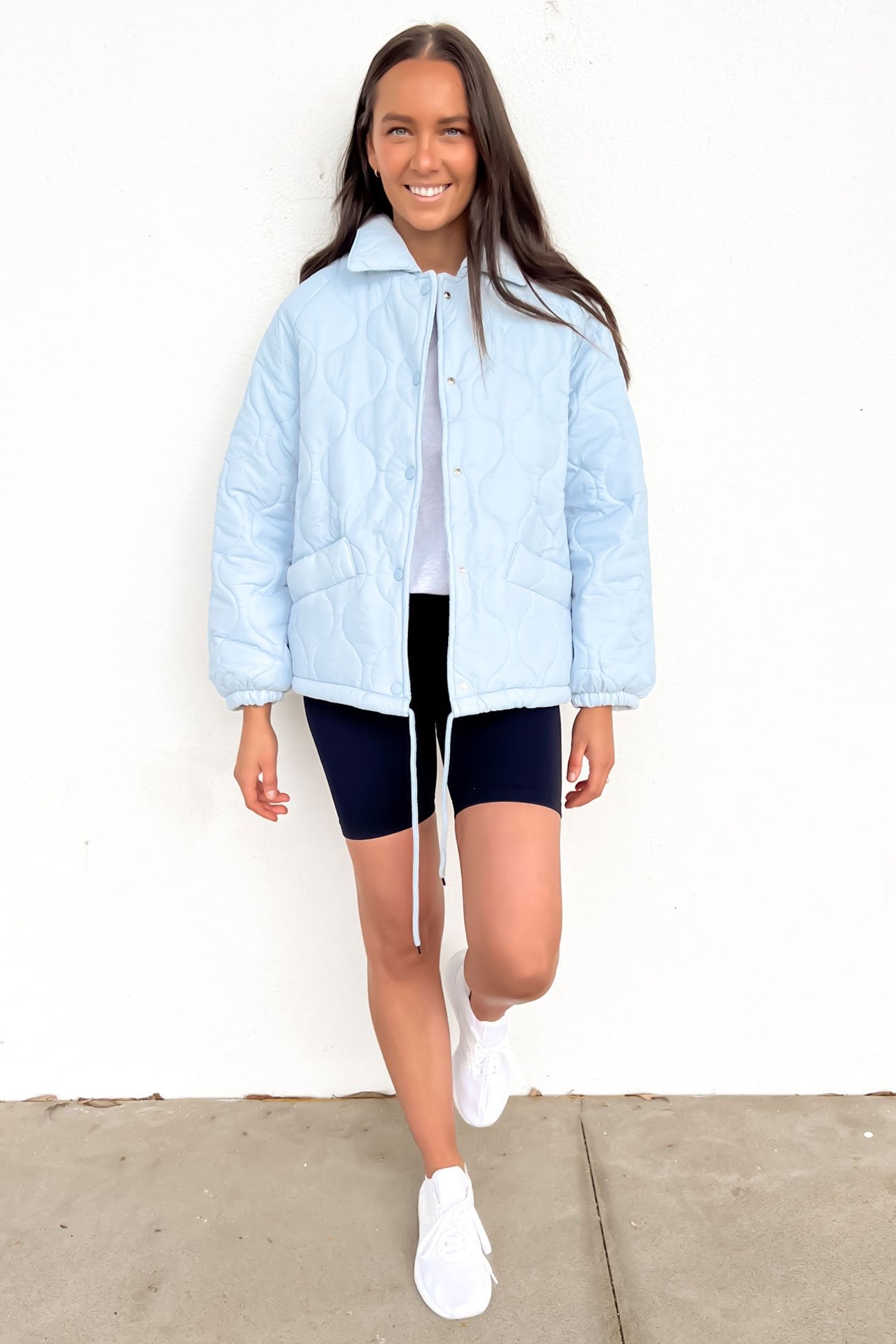 Aimee Quilted Jacket Baby Blue