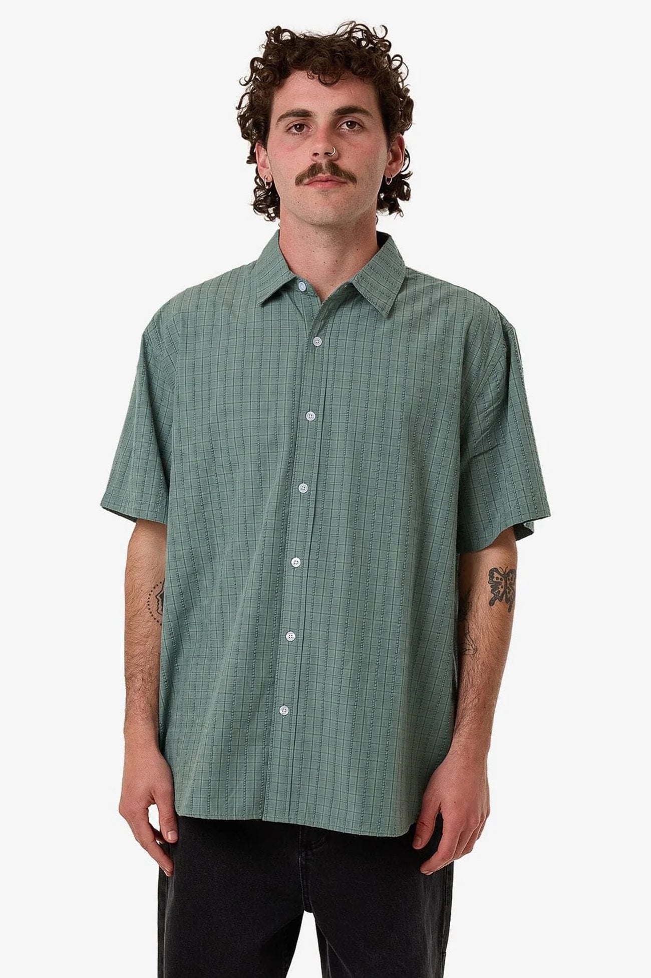 Ambient Connections Short Sleeve Shirt Chinois Green