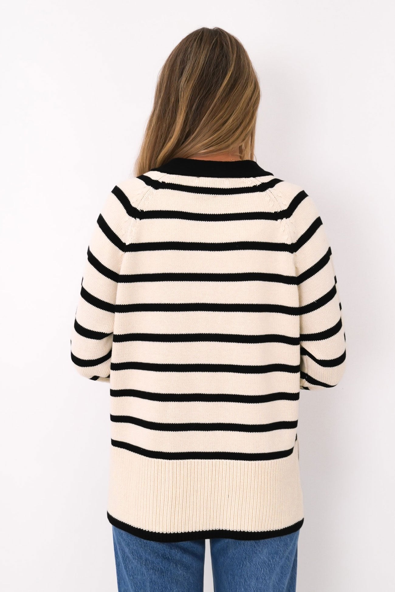 Ansley Cardigan Cream Stripe