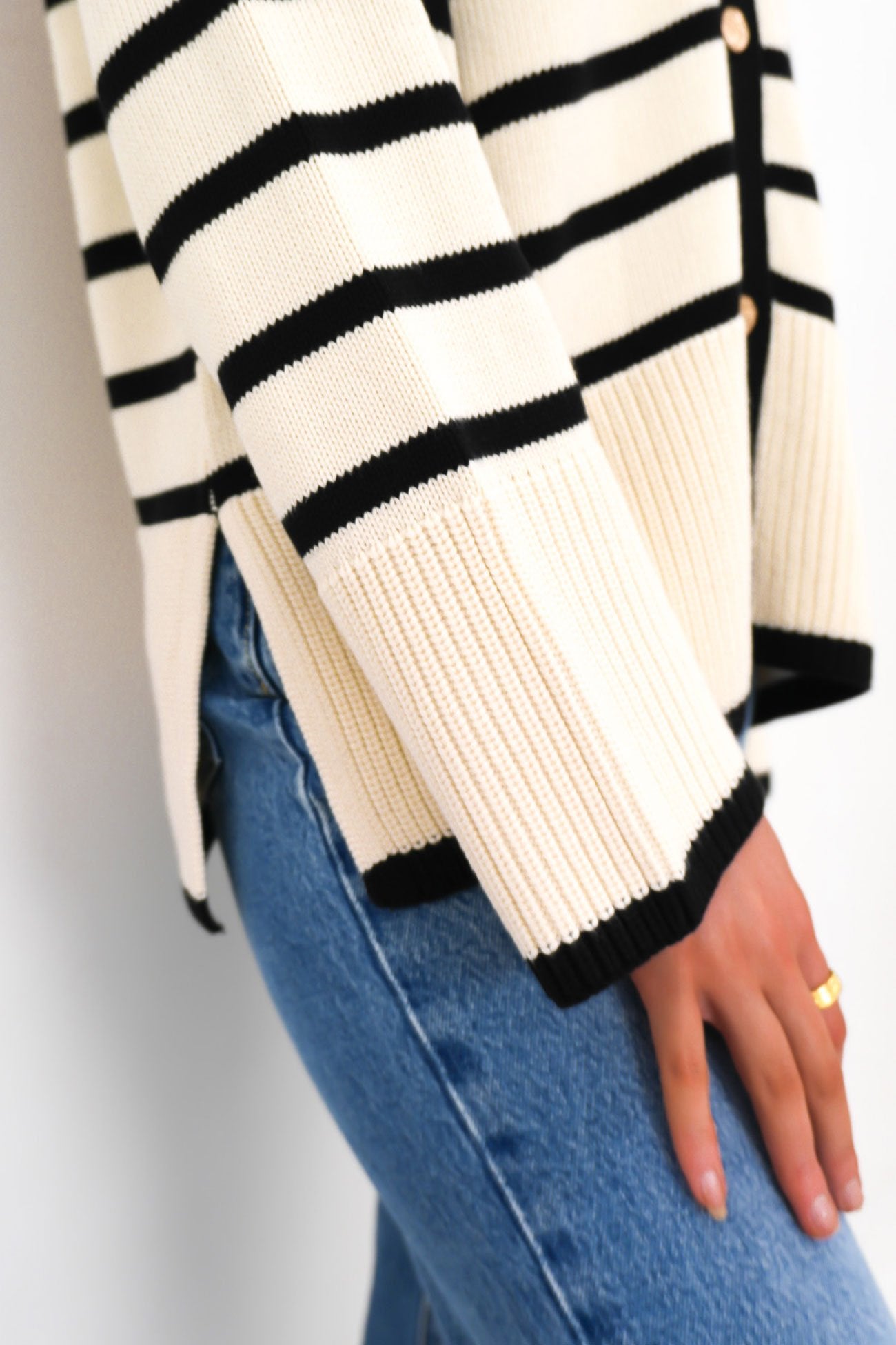 Ansley Cardigan Cream Stripe