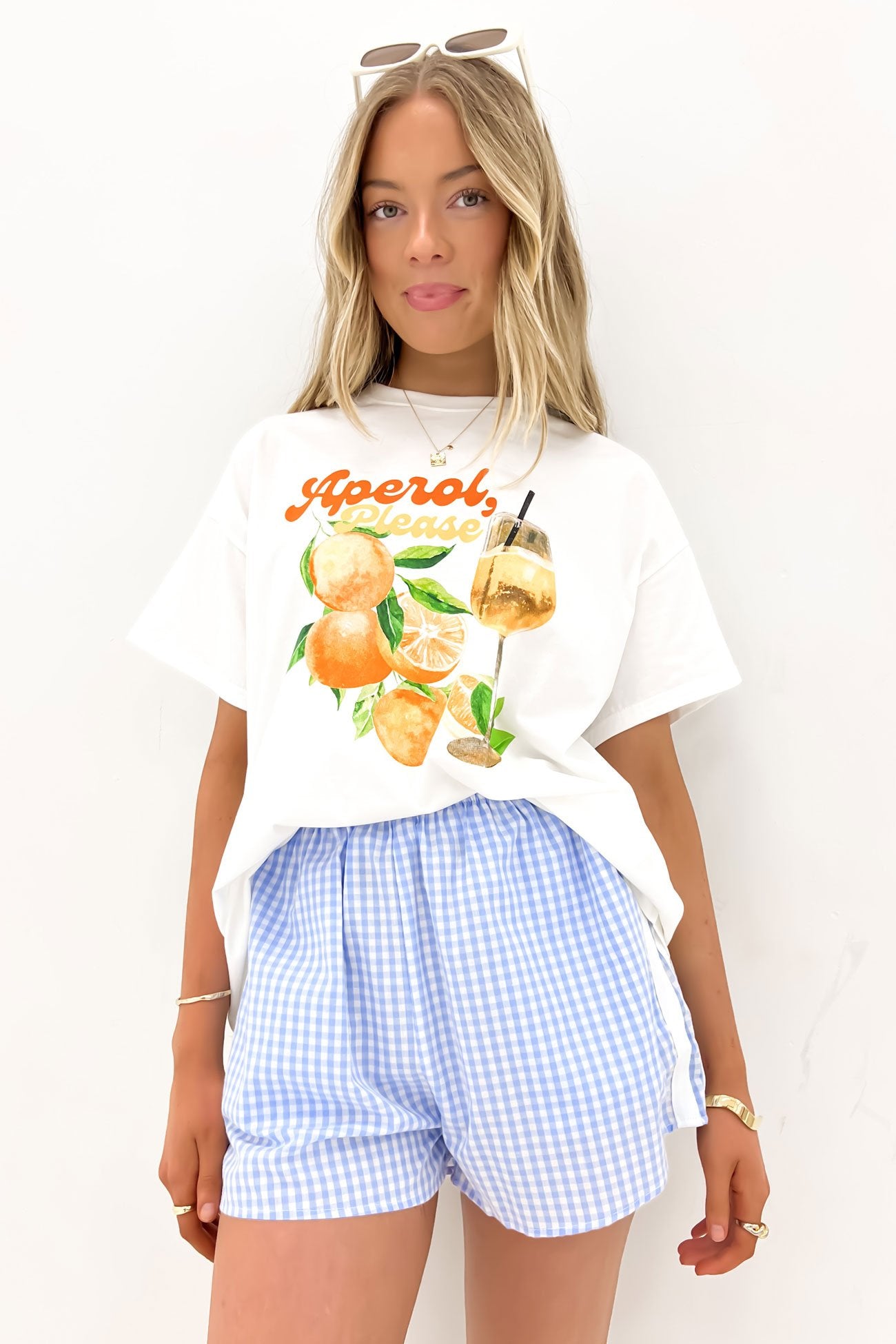 Aperol Please Tee White