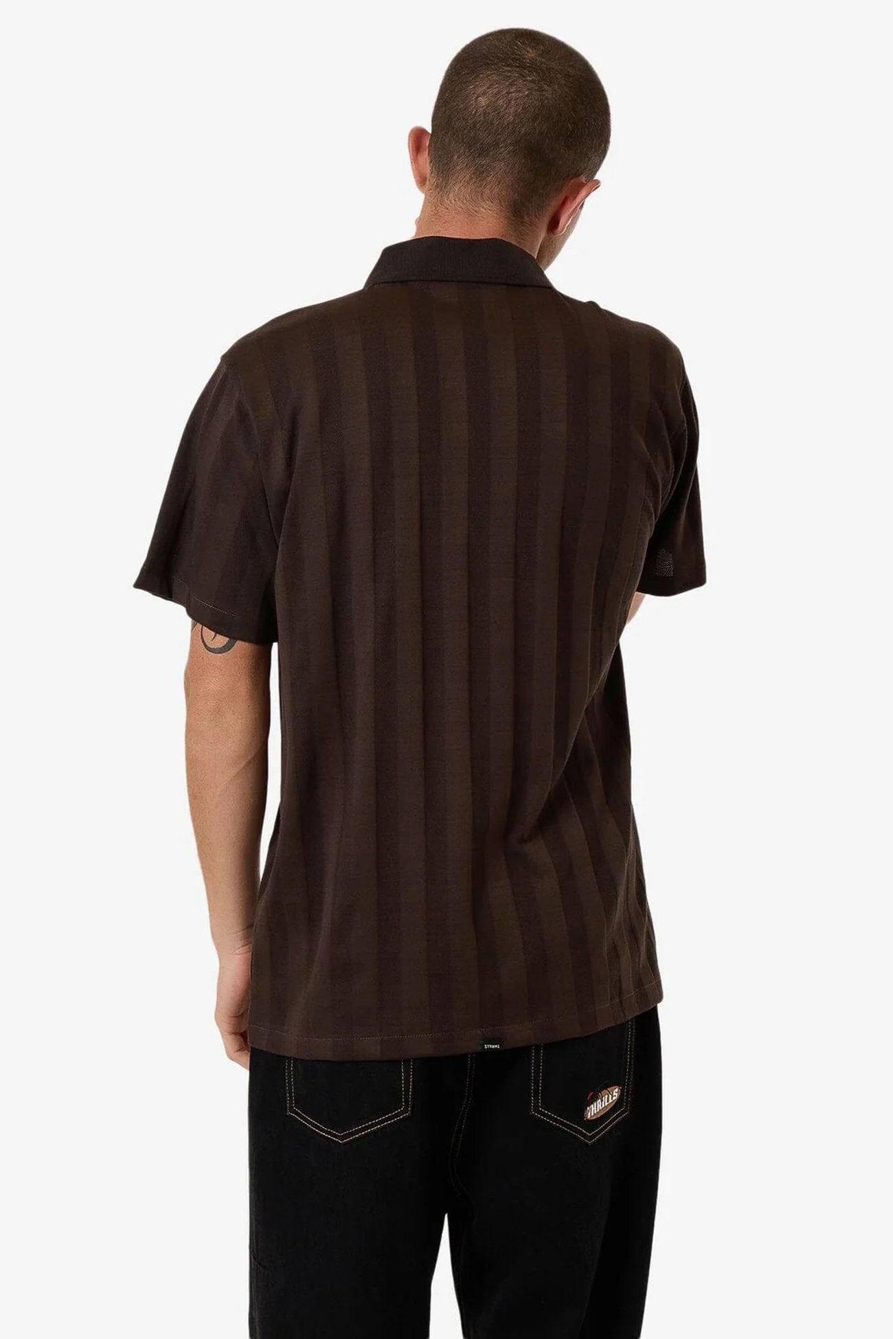 Arts & Industrial Quarter Zip Polo Postal Brown