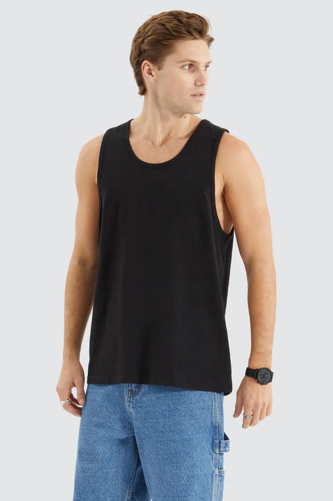 Asheville Relaxed Singlet Jet Black