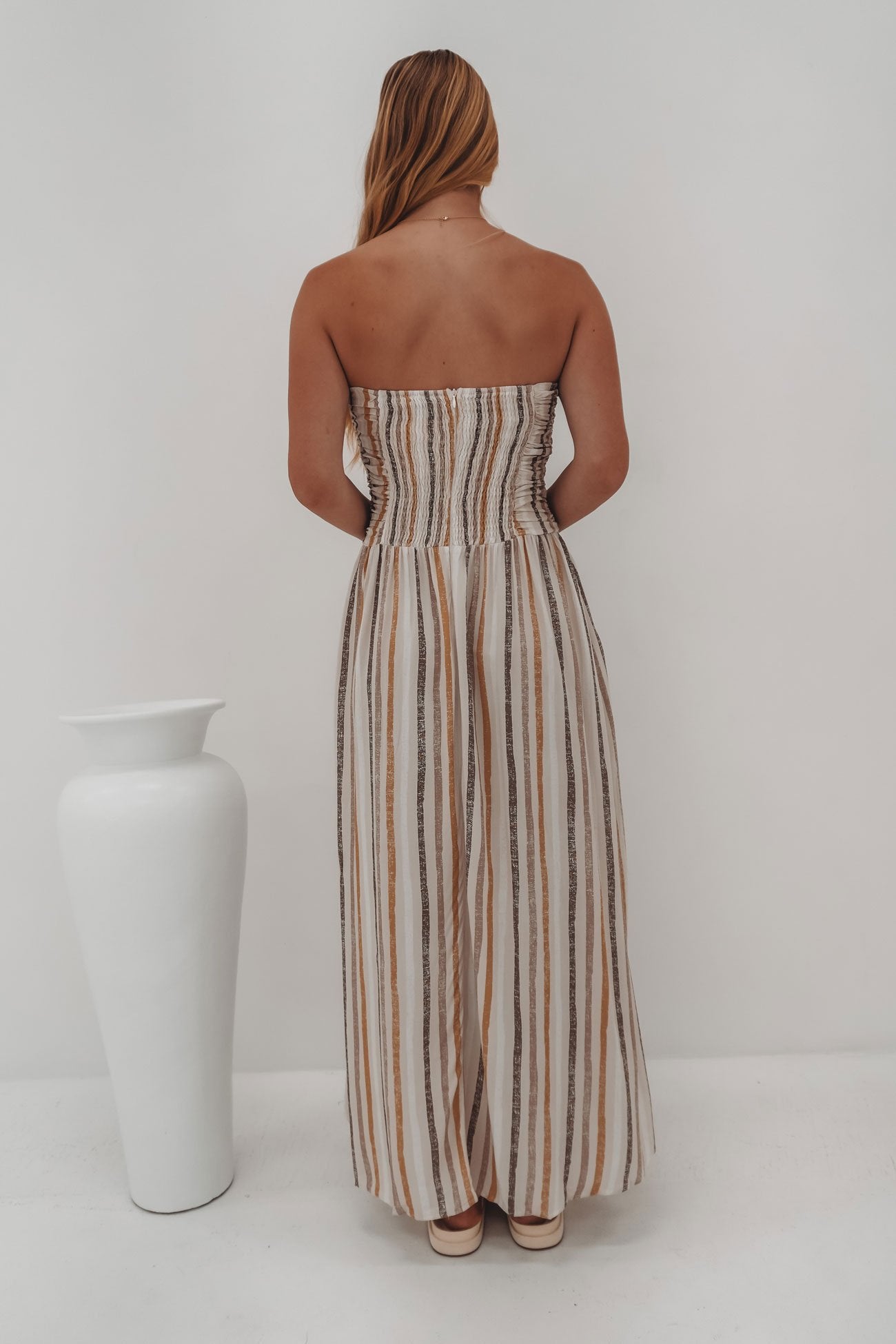 Astra Maxi Dress Beige Multi