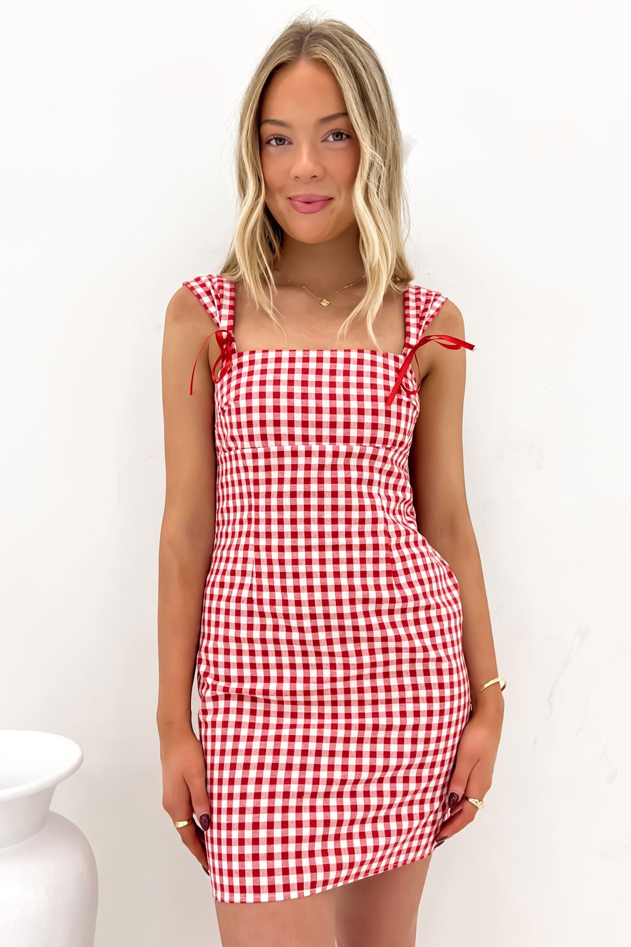 Axton Mini Dress Red Gingham