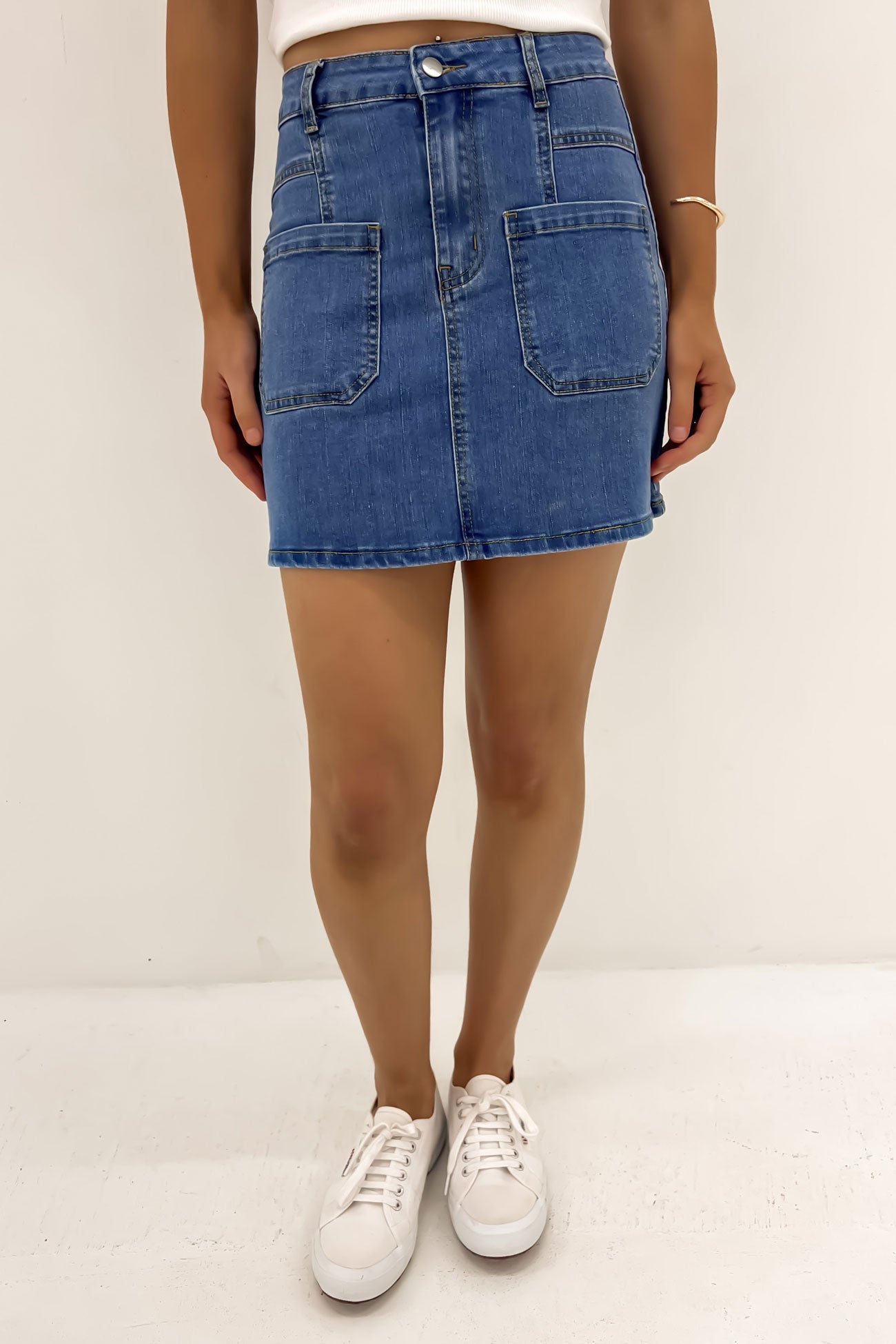 Baldwin Denim Mini Skirt Dark Blue