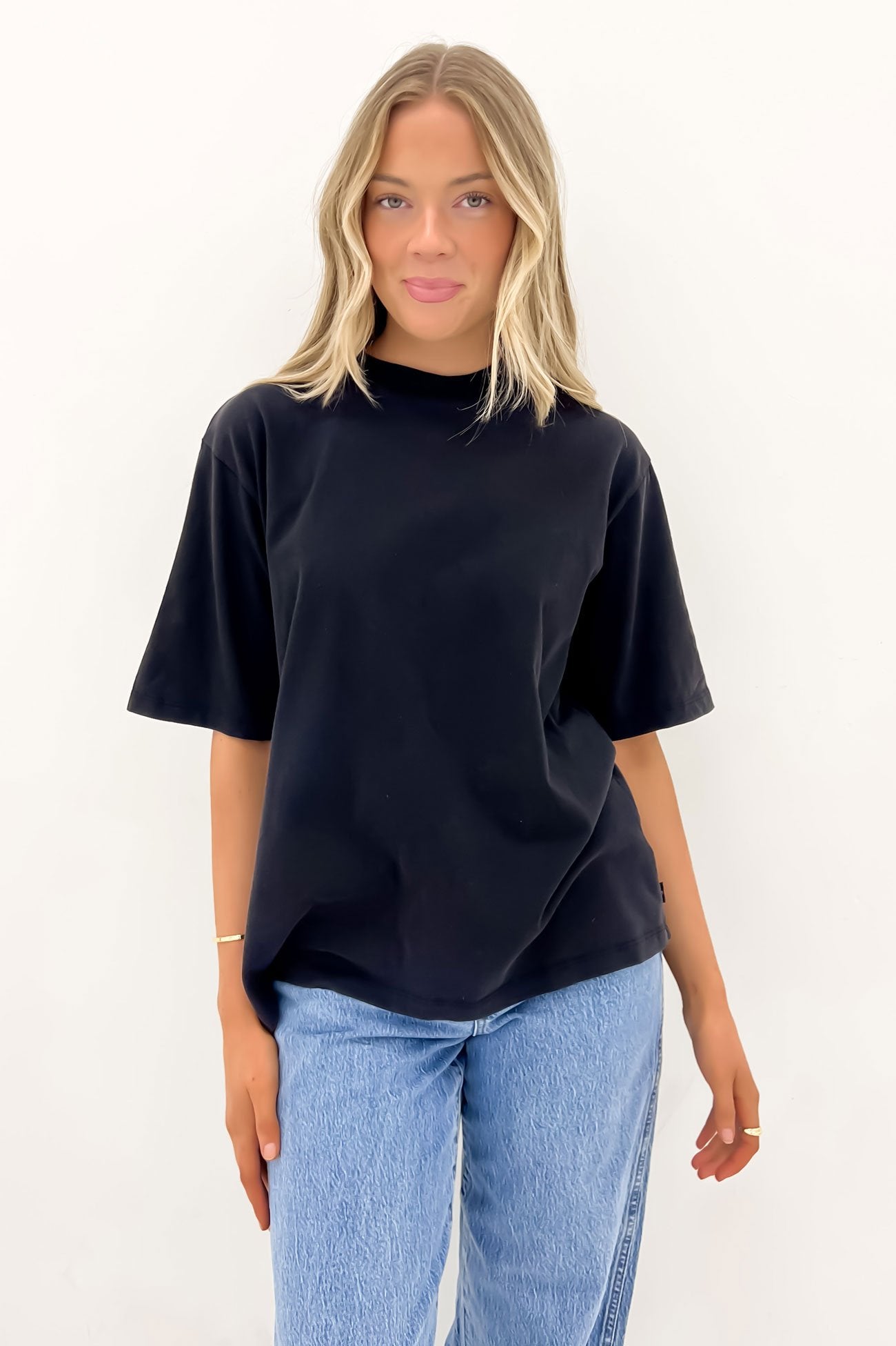 Basic Oversized Tee Washed Black