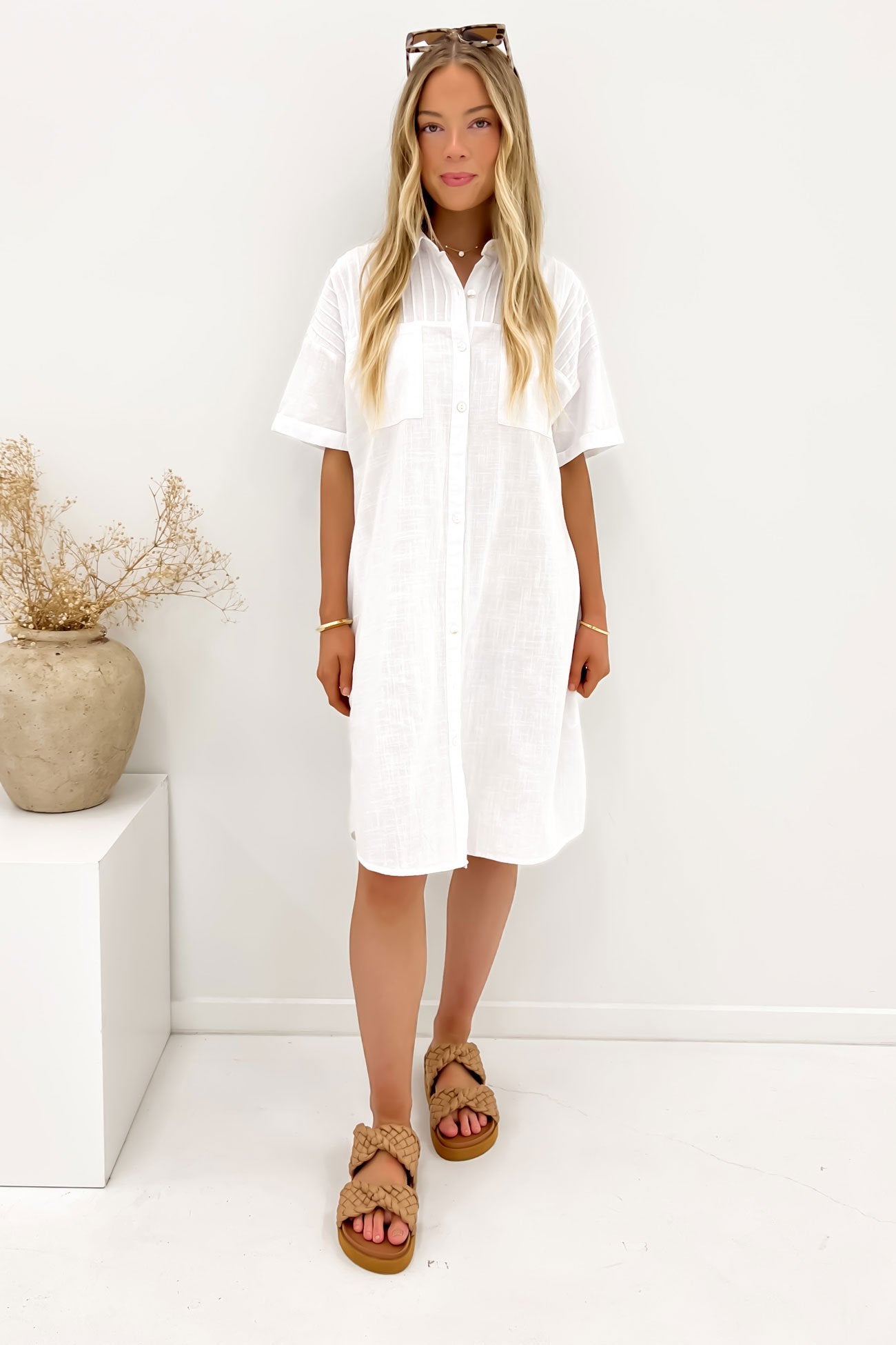 Belle Midi Dress White