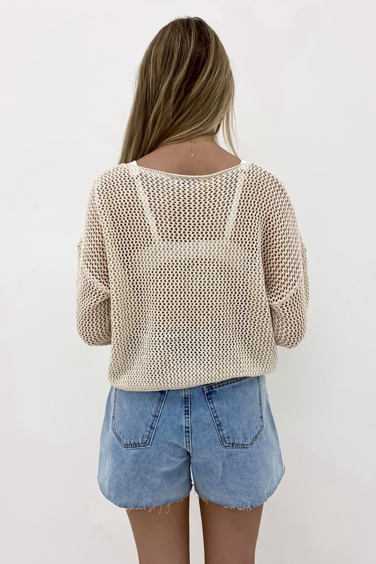 Billy Crochet Top Beige Flower