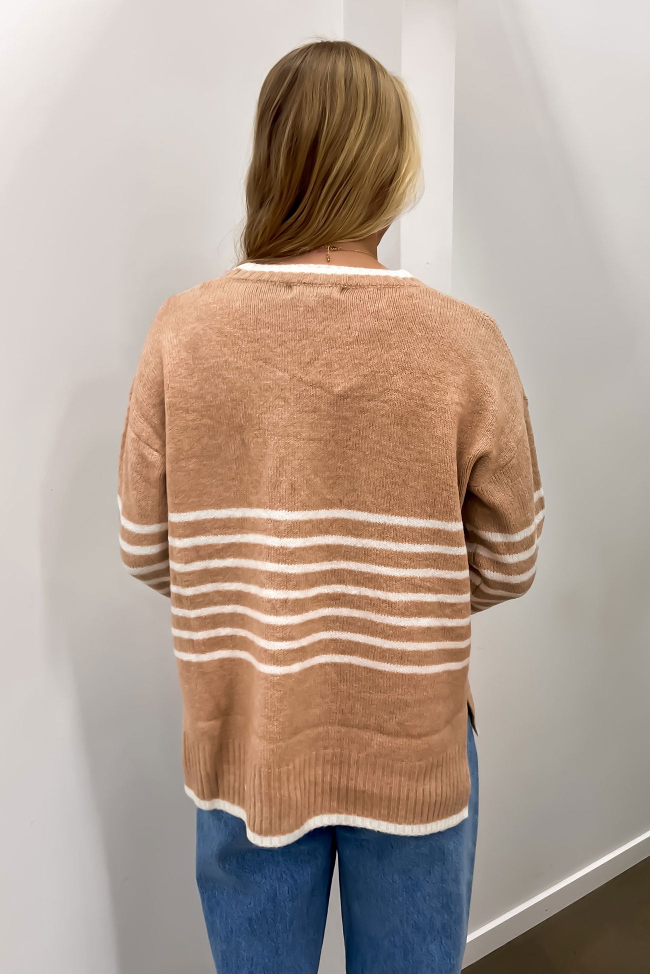 Blakely Knit Jumper Camel White