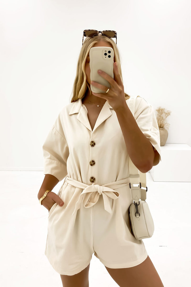 Boiler Playsuit Cream