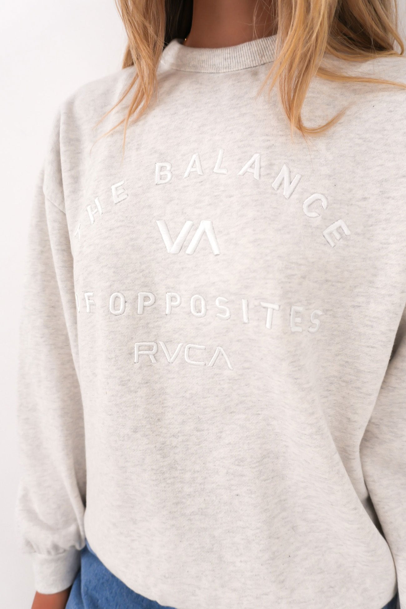 Bold RVCA Vintage Crew Grey Marle