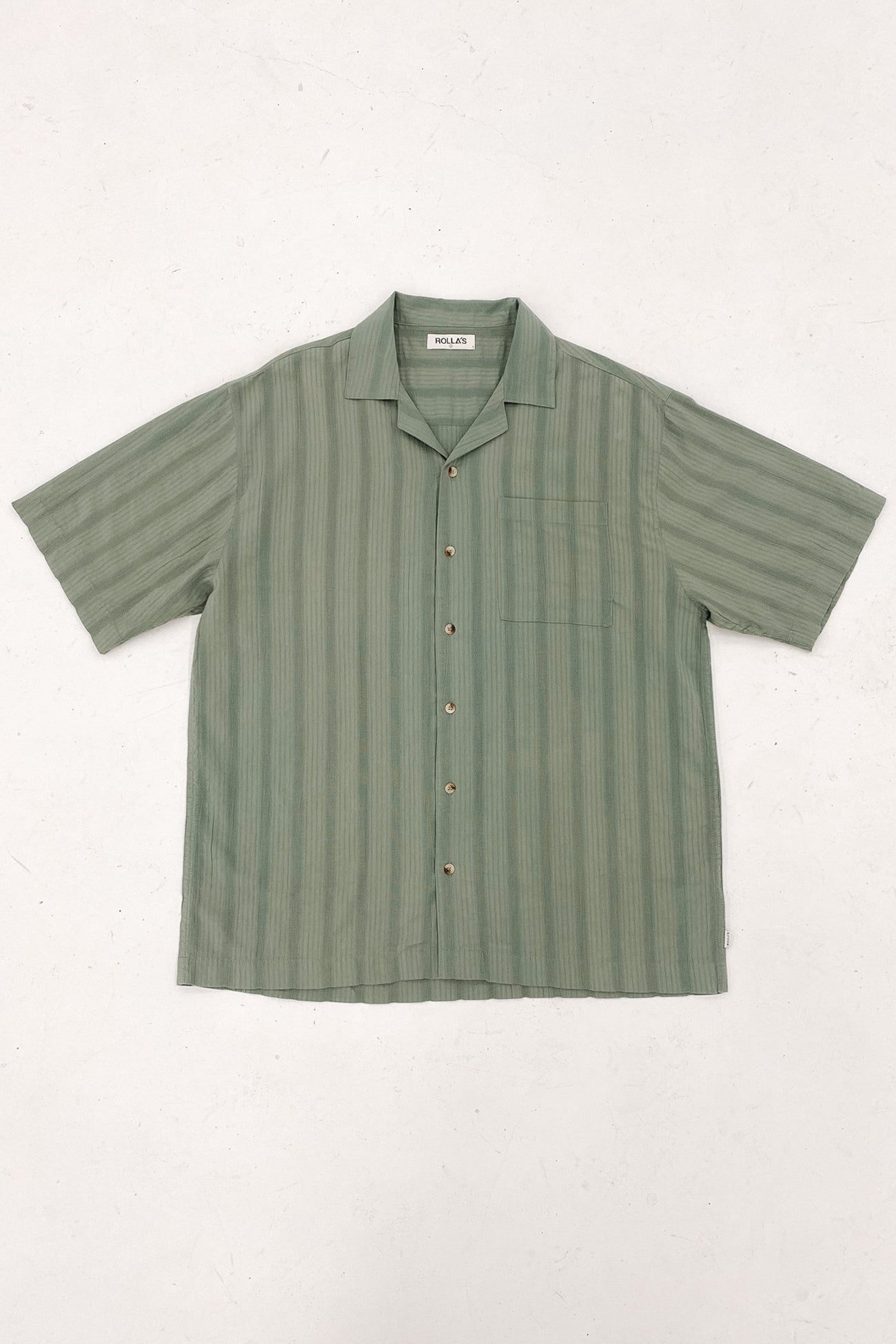 Bowler Seersucker Shirt Moss