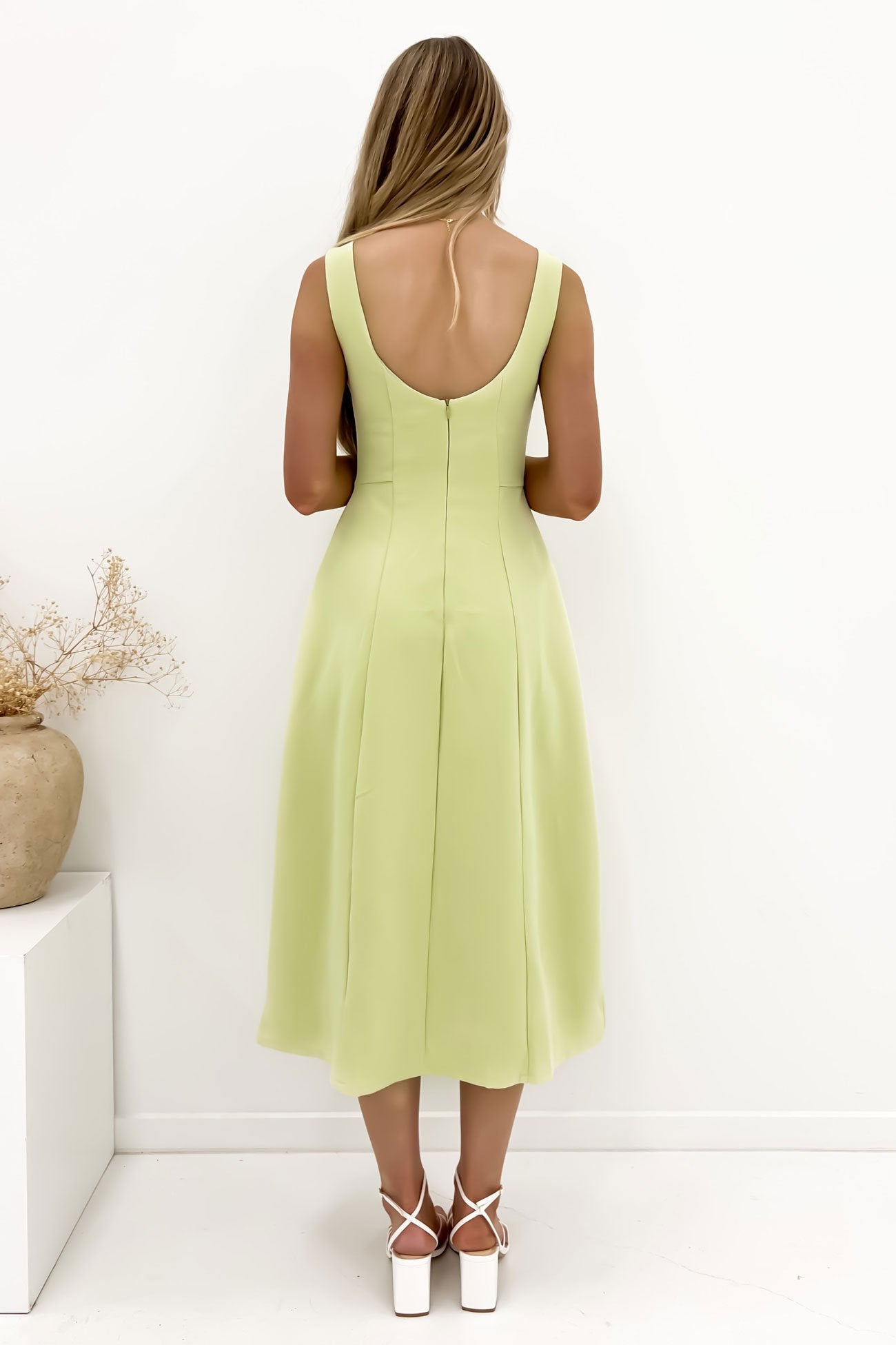 Briony Midi Dress Lime