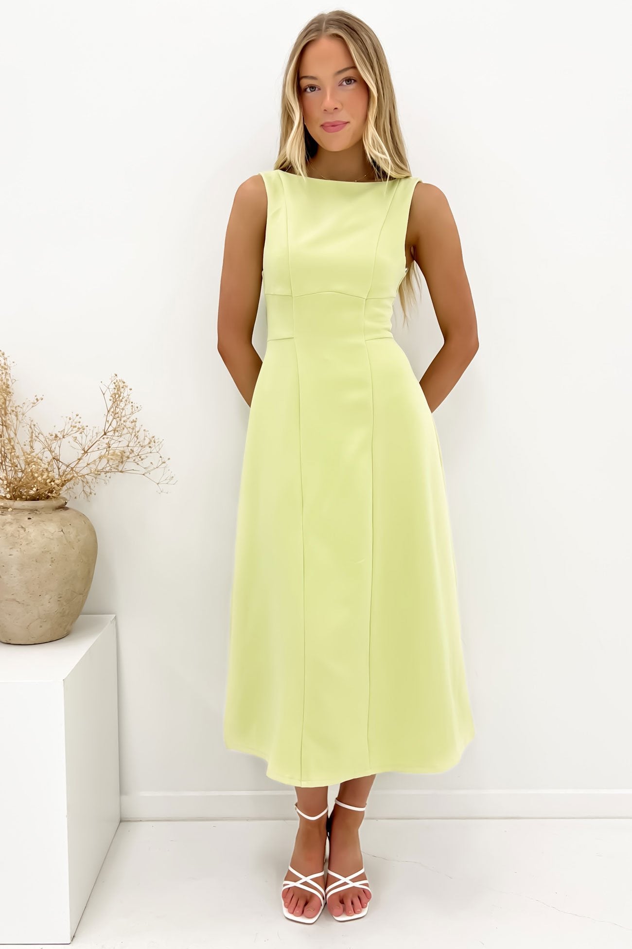 Briony Midi Dress Lime